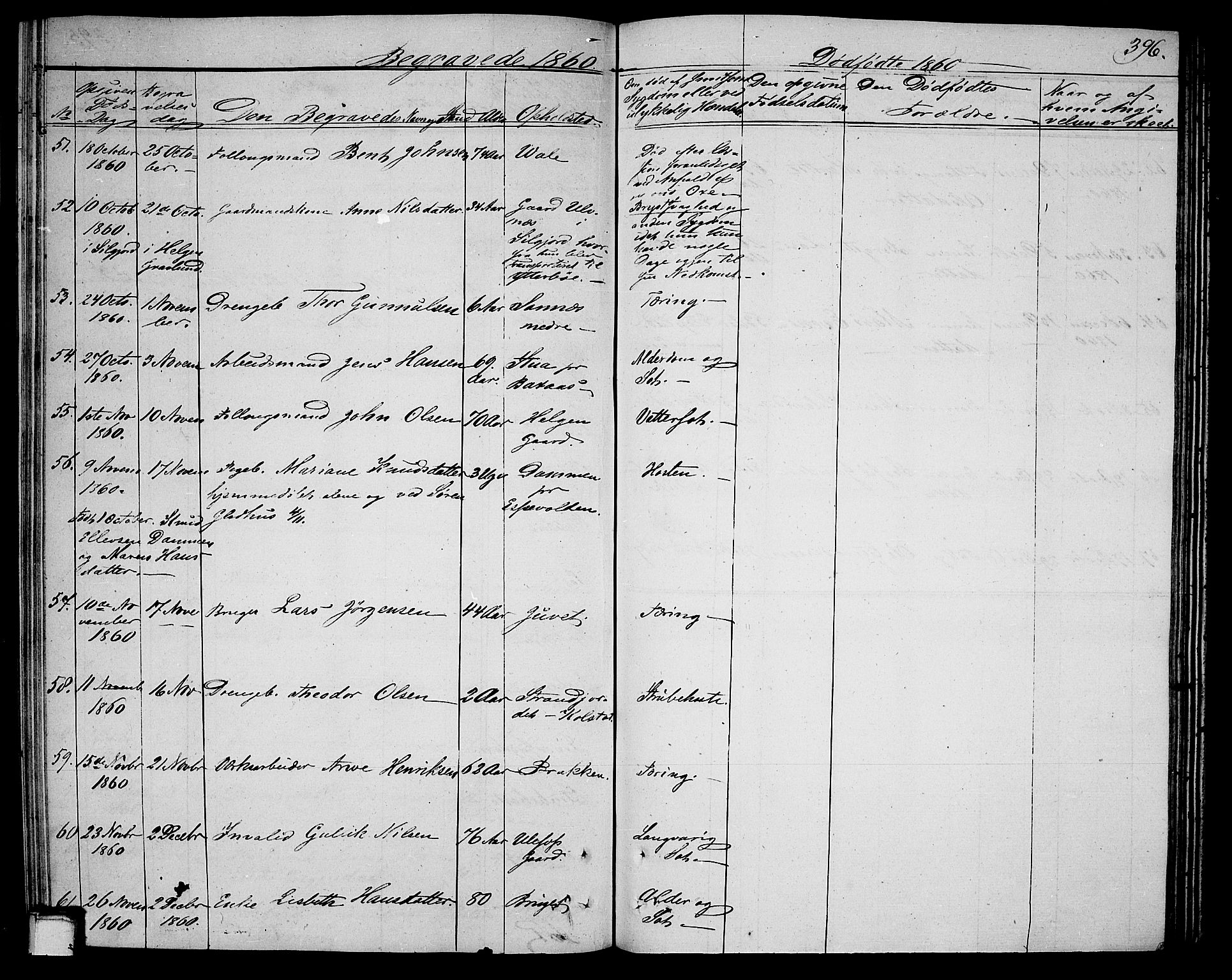 Holla kirkebøker, AV/SAKO-A-272/G/Ga/L0003: Klokkerbok nr. I 3, 1849-1866, s. 396