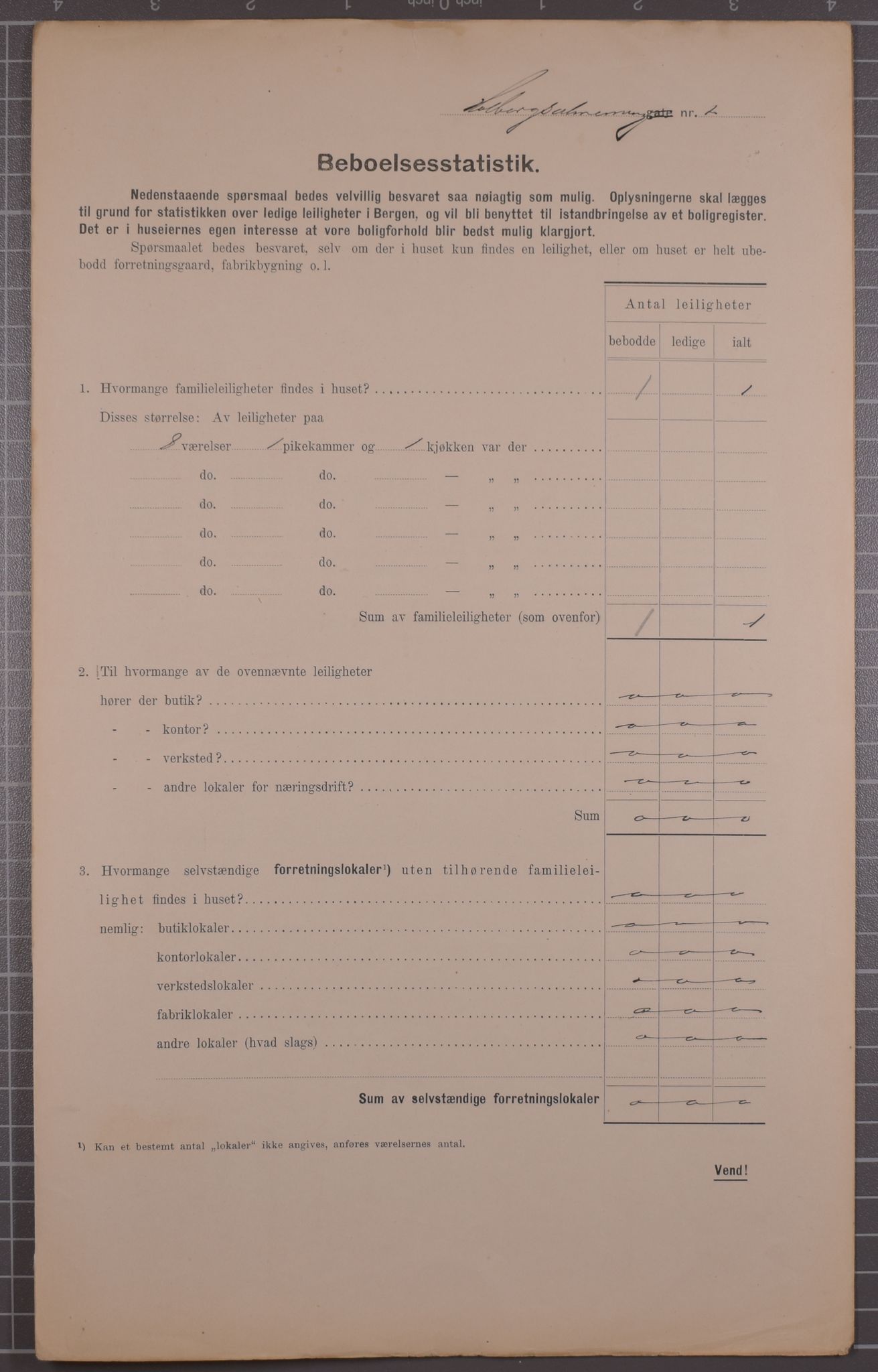 SAB, Kommunal folketelling 1912 for Bergen kjøpstad, 1912, s. 3099