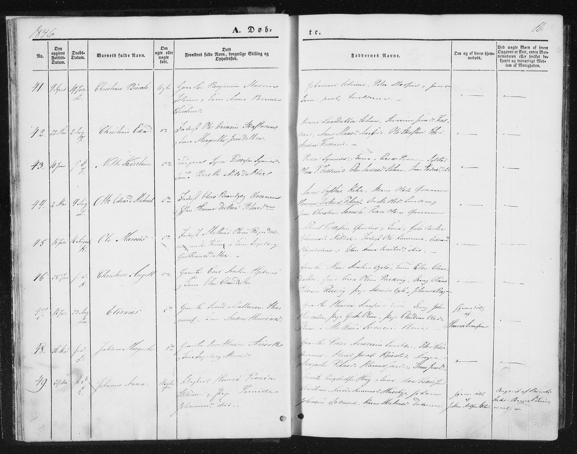 Ministerialprotokoller, klokkerbøker og fødselsregistre - Nord-Trøndelag, AV/SAT-A-1458/780/L0640: Ministerialbok nr. 780A05, 1845-1856, s. 16