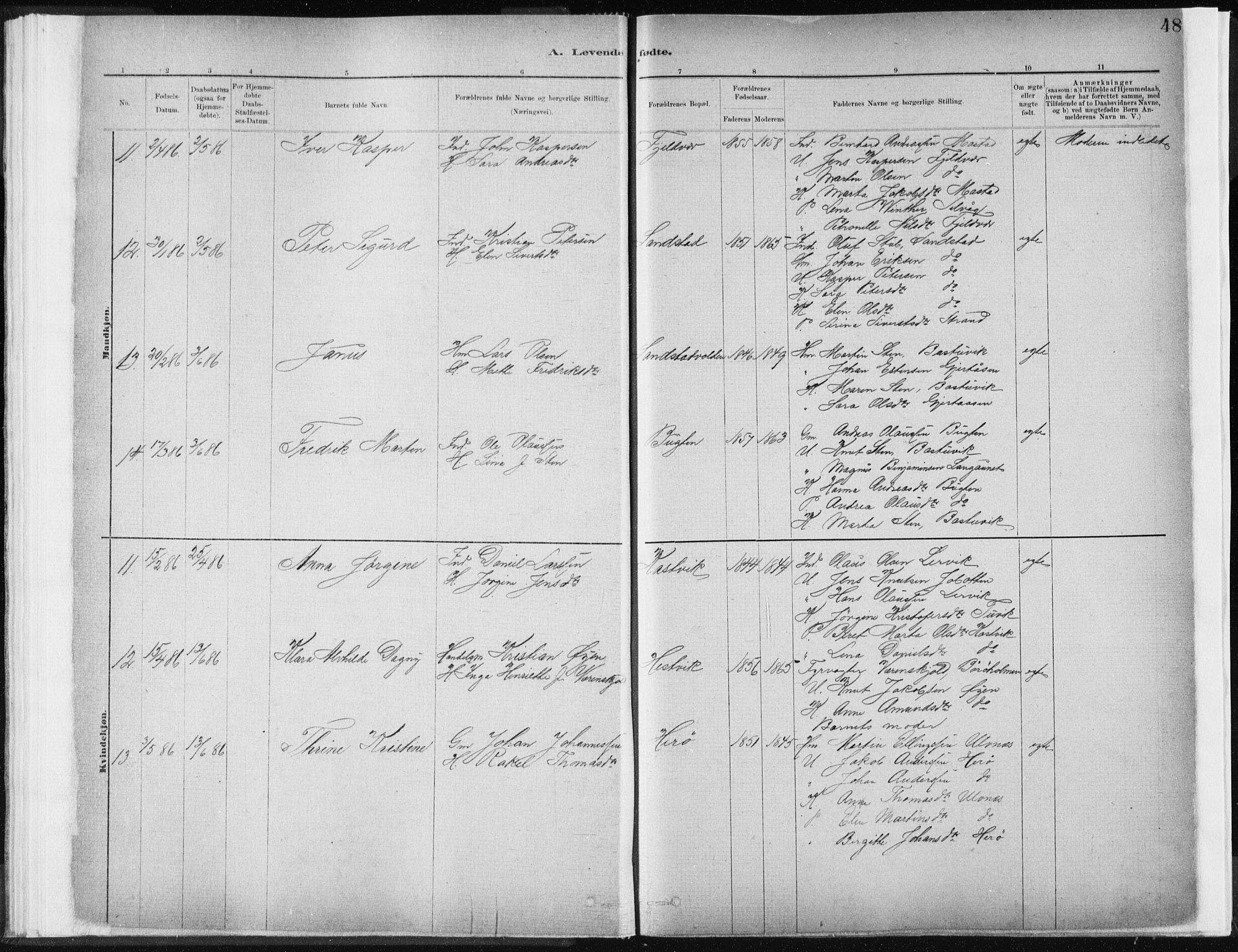 Ministerialprotokoller, klokkerbøker og fødselsregistre - Sør-Trøndelag, SAT/A-1456/637/L0558: Ministerialbok nr. 637A01, 1882-1899, s. 48