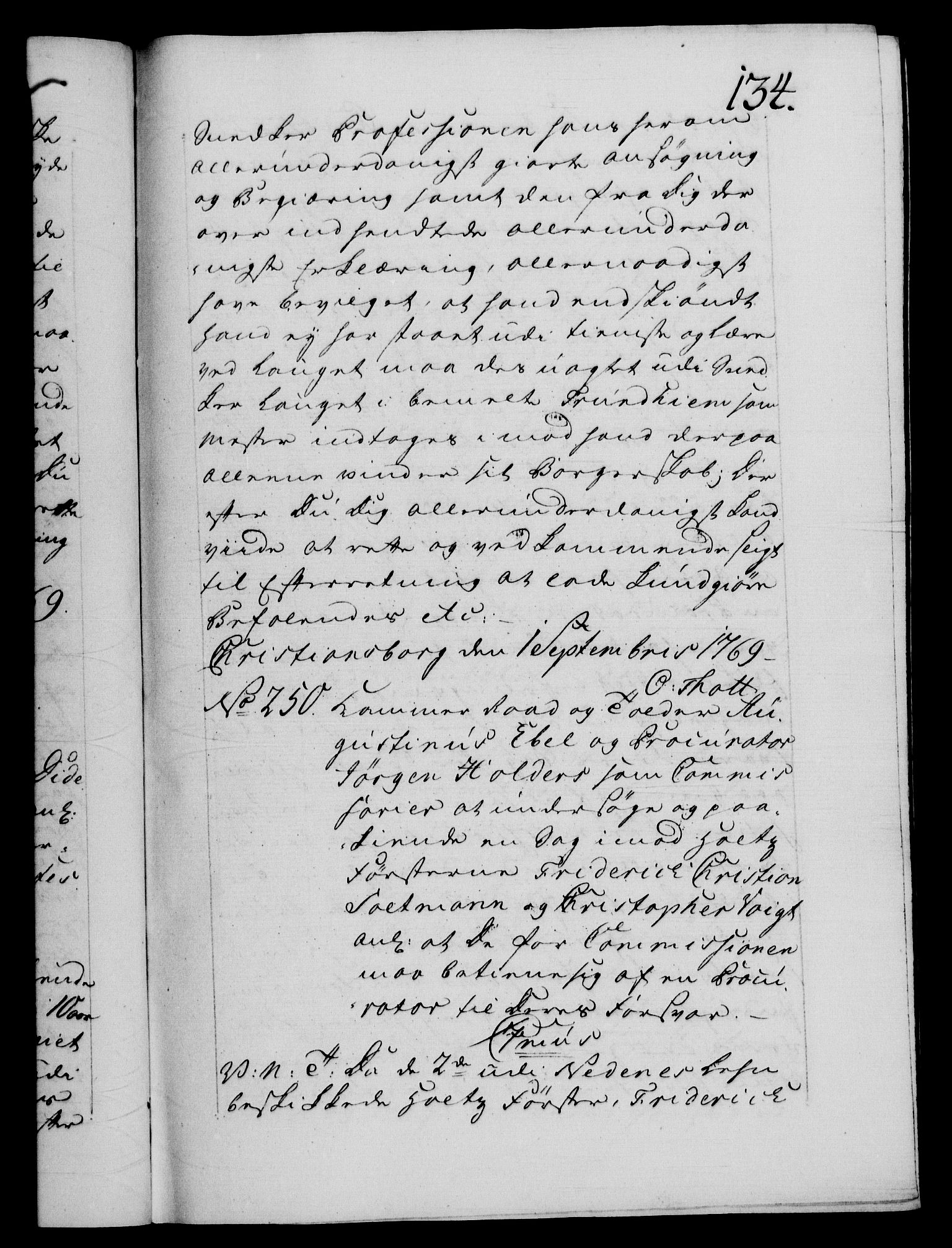 Danske Kanselli 1572-1799, AV/RA-EA-3023/F/Fc/Fca/Fcab/L0039: Norske tegnelser, 1769-1771, s. 134a