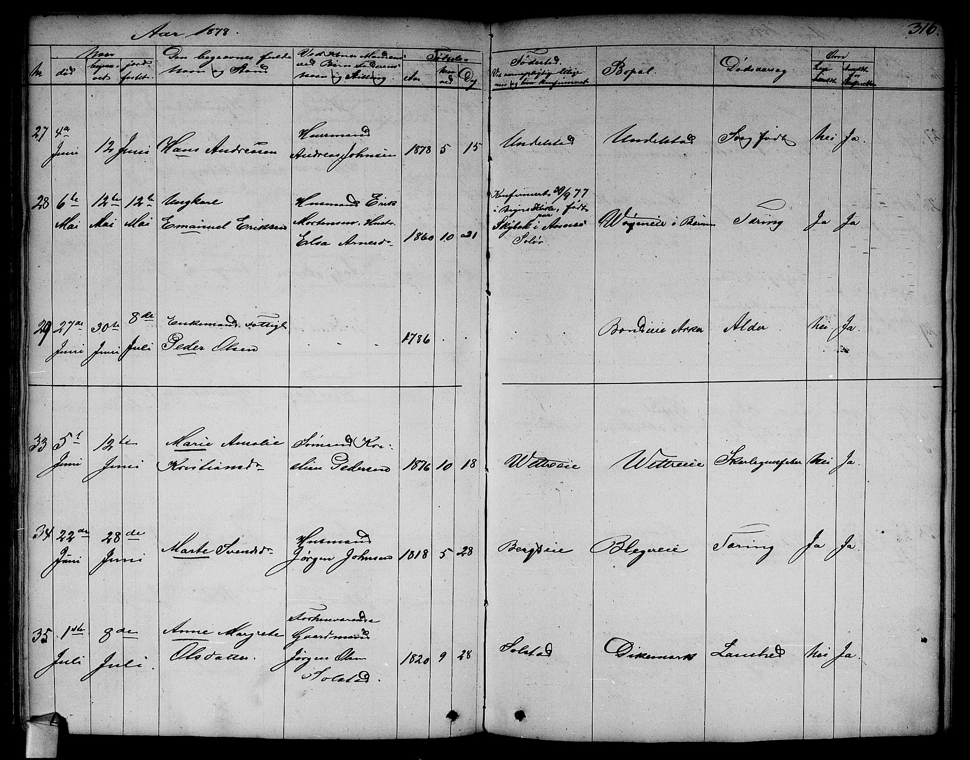 Asker prestekontor Kirkebøker, SAO/A-10256a/F/Fa/L0011: Ministerialbok nr. I 11, 1825-1878, s. 316