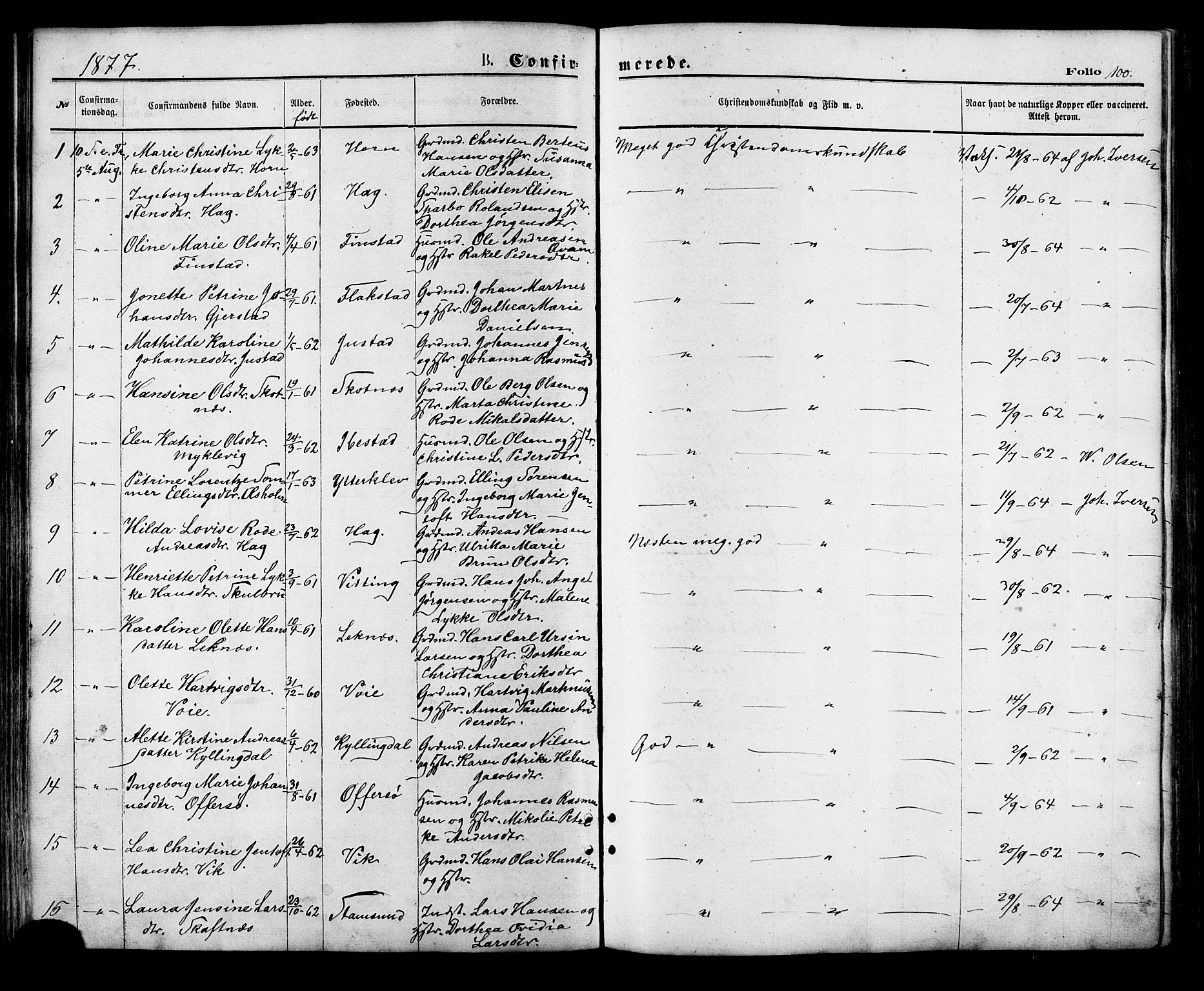 Ministerialprotokoller, klokkerbøker og fødselsregistre - Nordland, AV/SAT-A-1459/881/L1166: Klokkerbok nr. 881C03, 1876-1885, s. 100