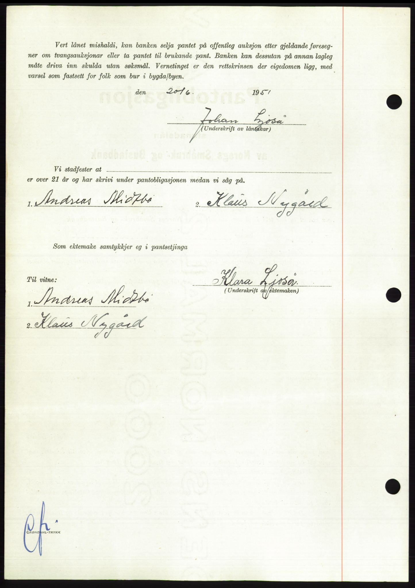 Søre Sunnmøre sorenskriveri, AV/SAT-A-4122/1/2/2C/L0120: Pantebok nr. 8B, 1951-1951, Dagboknr: 1106/1951