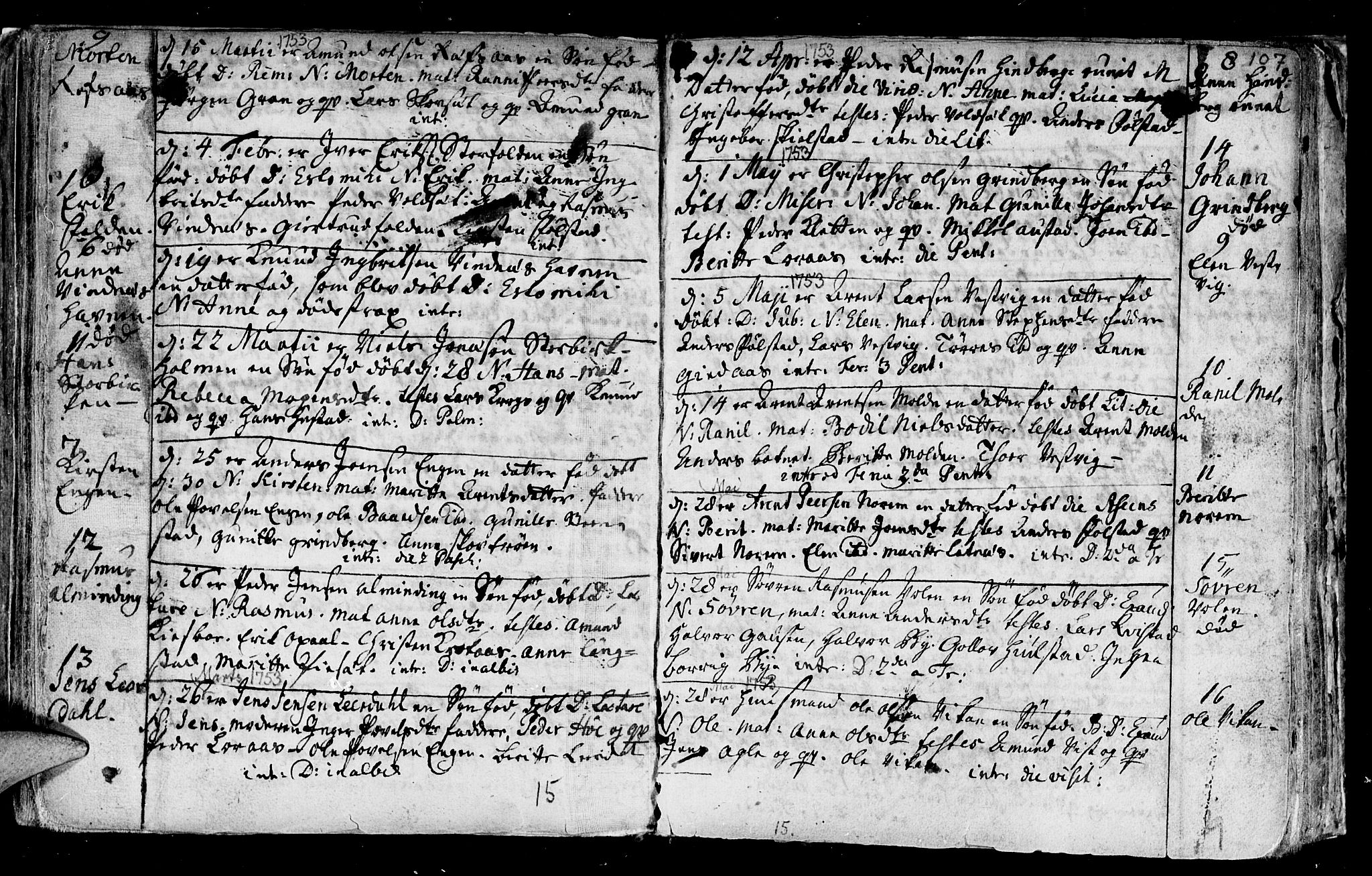 Ministerialprotokoller, klokkerbøker og fødselsregistre - Nord-Trøndelag, AV/SAT-A-1458/730/L0272: Ministerialbok nr. 730A01, 1733-1764, s. 107