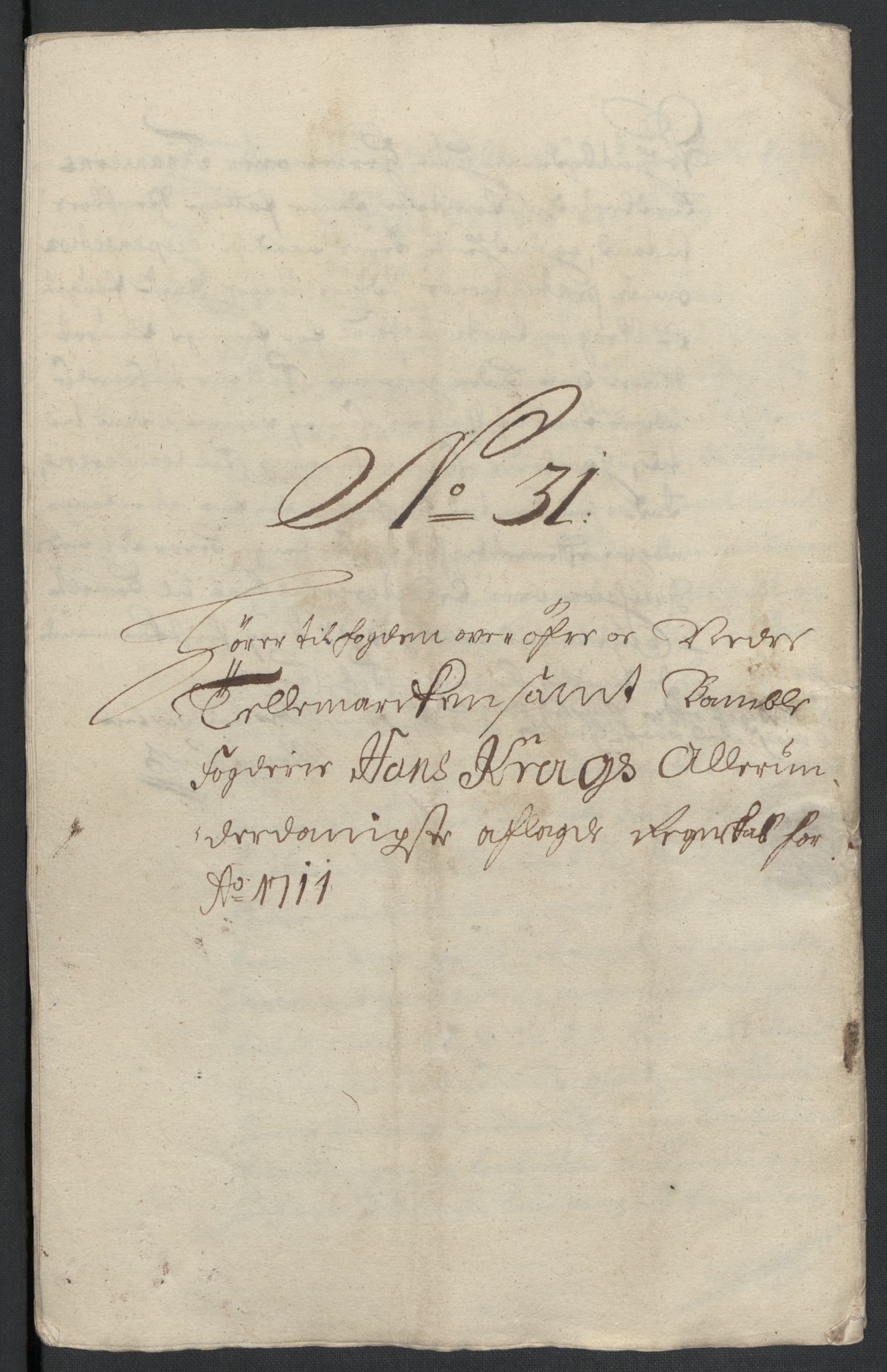 Rentekammeret inntil 1814, Reviderte regnskaper, Fogderegnskap, AV/RA-EA-4092/R36/L2120: Fogderegnskap Øvre og Nedre Telemark og Bamble, 1711, s. 308