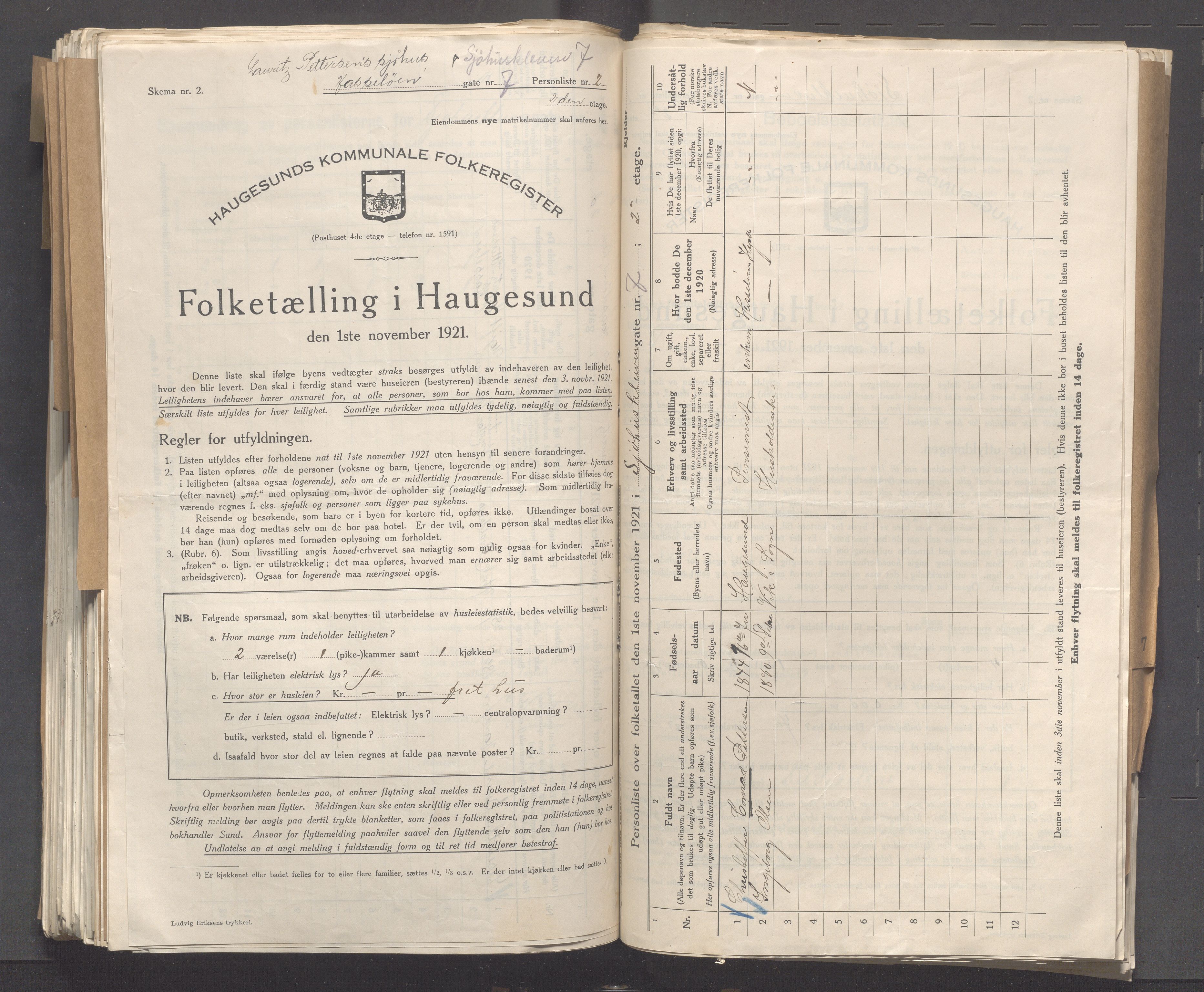 IKAR, Kommunal folketelling 1.11.1921 for Haugesund, 1921, s. 6561