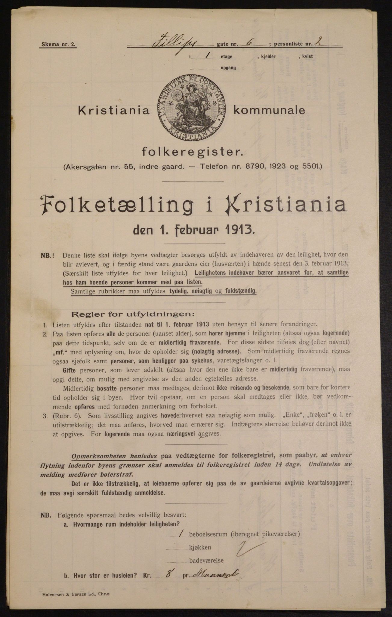 OBA, Kommunal folketelling 1.2.1913 for Kristiania, 1913, s. 24376