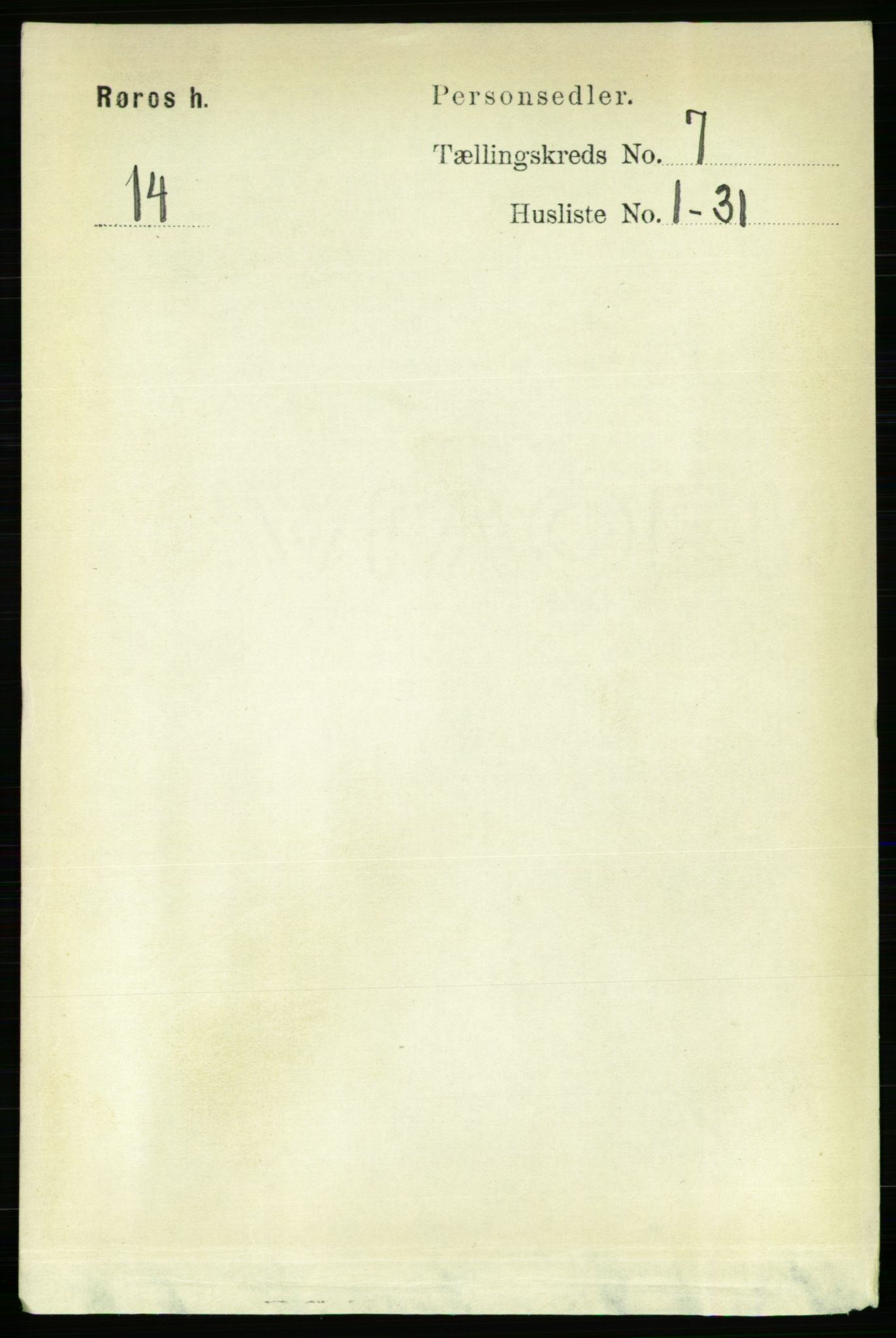 RA, Folketelling 1891 for 1640 Røros herred, 1891, s. 1373