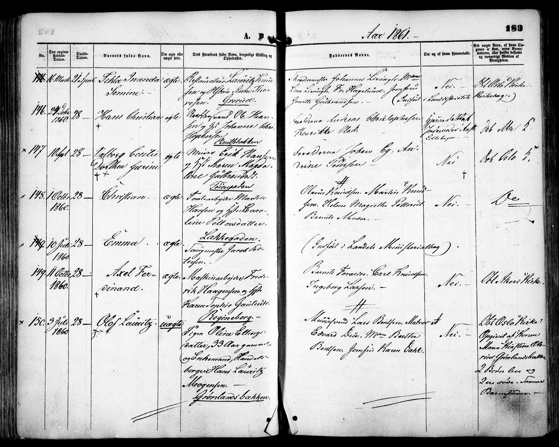 Grønland prestekontor Kirkebøker, AV/SAO-A-10848/F/Fa/L0001: Ministerialbok nr. 1, 1859-1861, s. 183