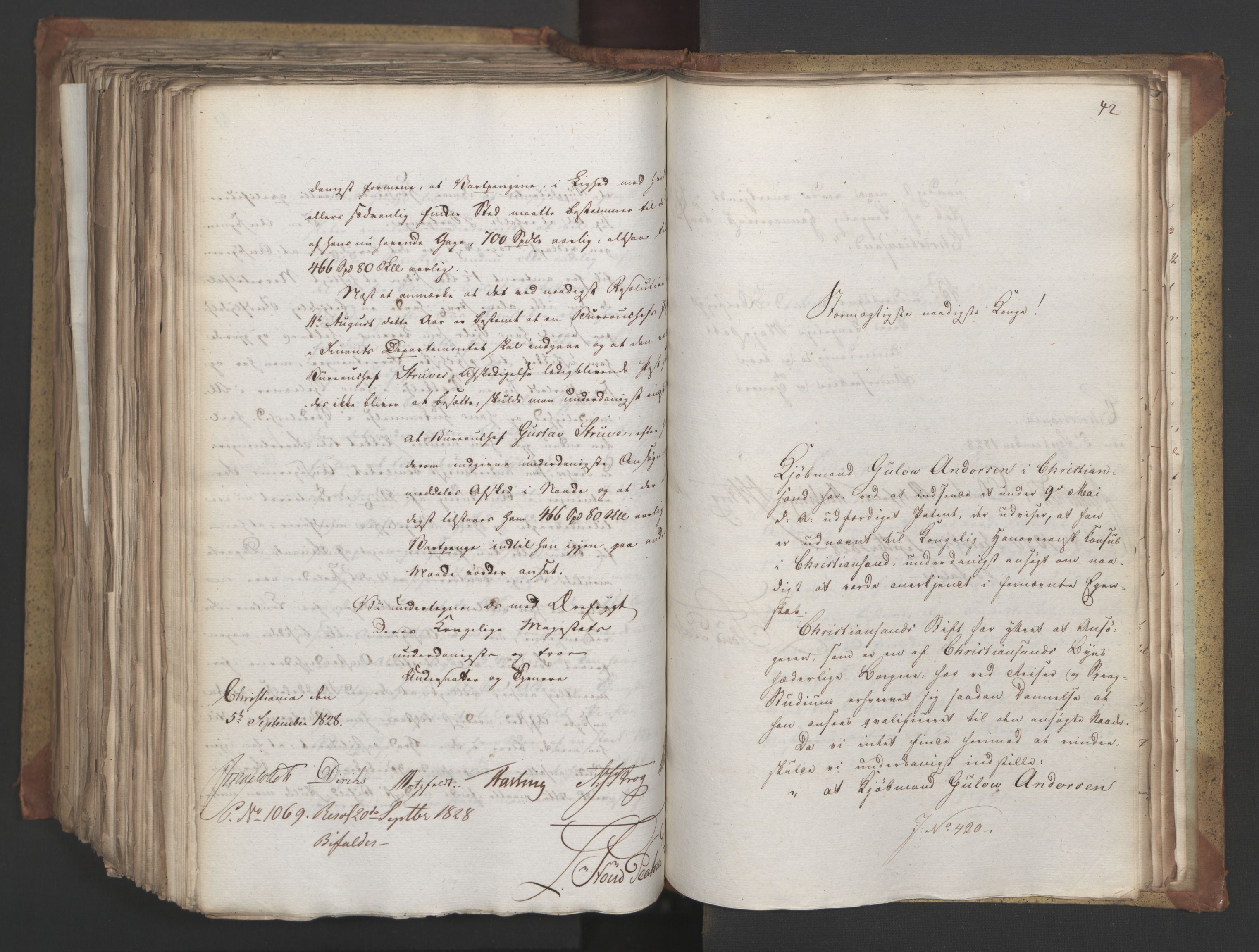 Statsrådsavdelingen i Stockholm, AV/RA-S-1003/D/Da/L0055: Regjeringsinnstillinger nr. 231-435, 1828, s. 603