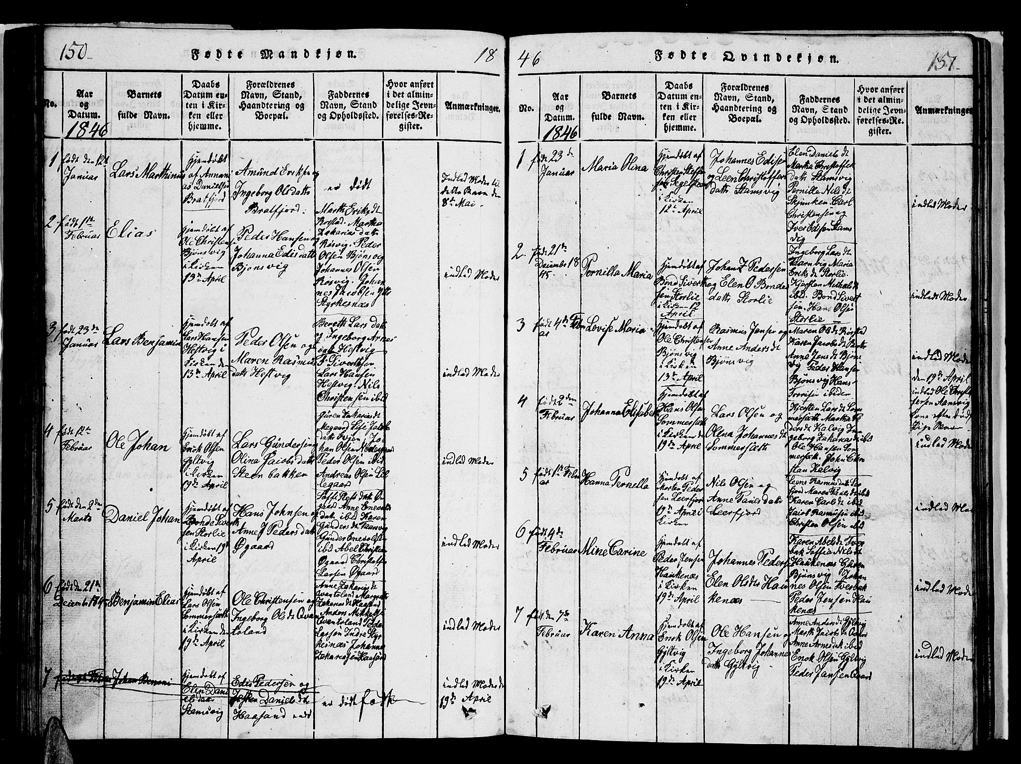 Ministerialprotokoller, klokkerbøker og fødselsregistre - Nordland, AV/SAT-A-1459/853/L0773: Klokkerbok nr. 853C01, 1821-1859, s. 150-151