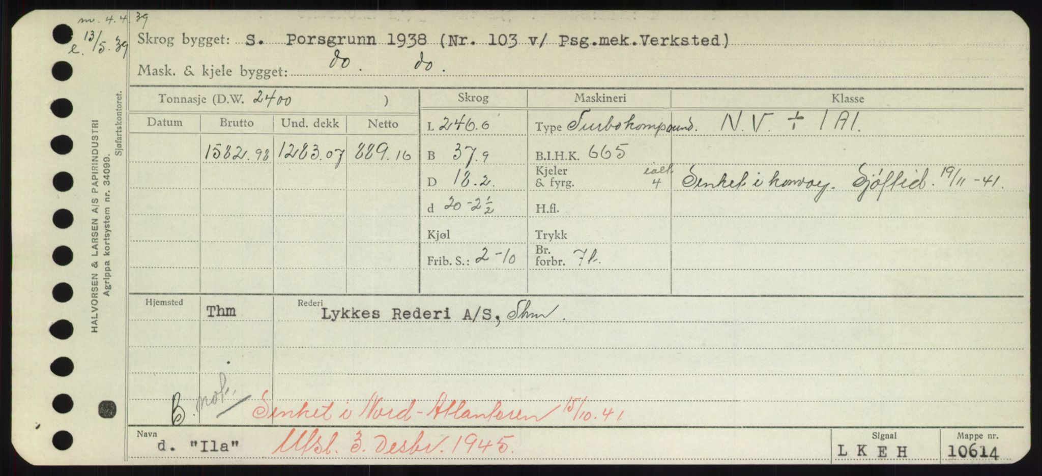 Sjøfartsdirektoratet med forløpere, Skipsmålingen, RA/S-1627/H/Hd/L0018: Fartøy, I, s. 79