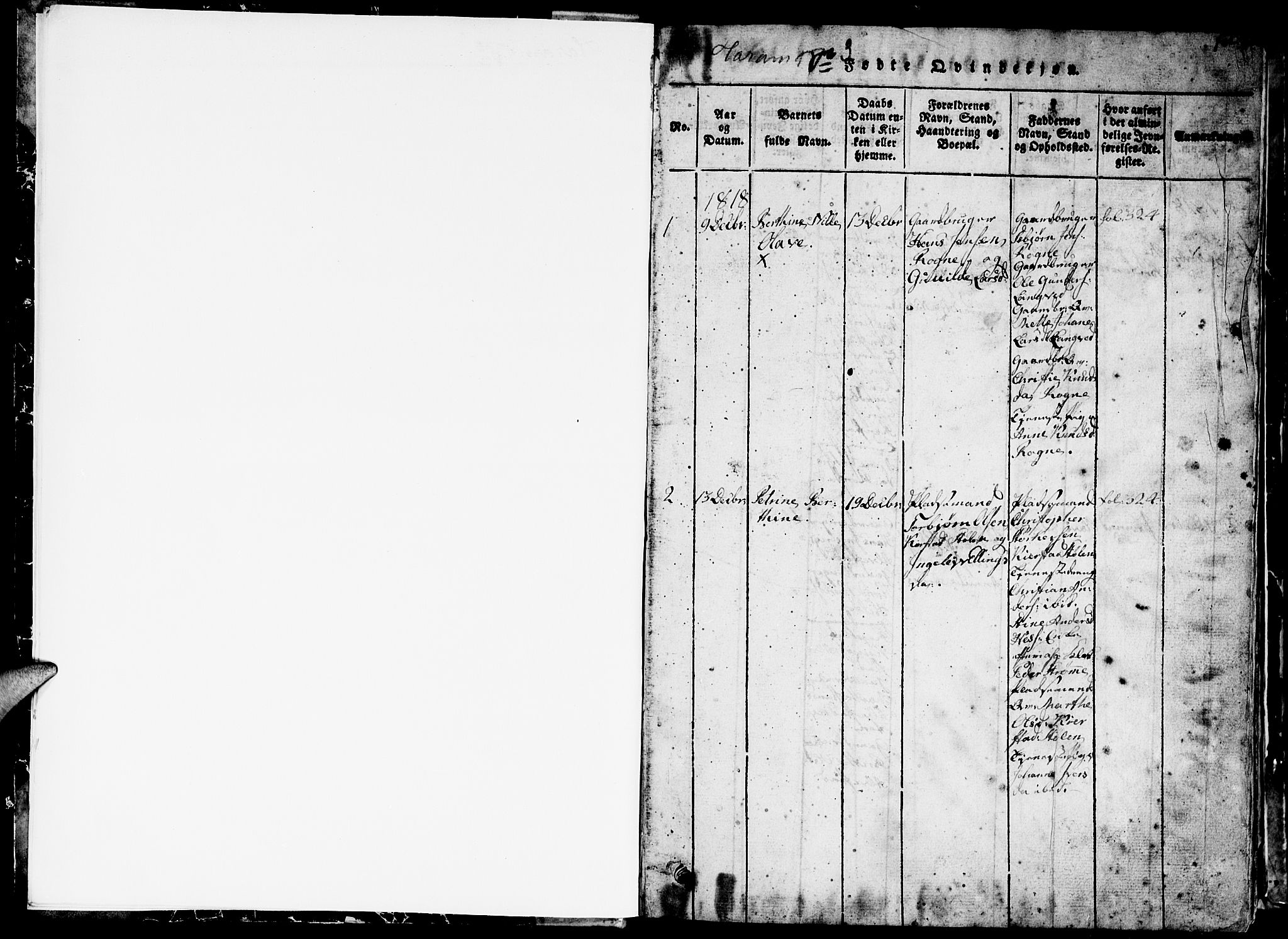Ministerialprotokoller, klokkerbøker og fødselsregistre - Møre og Romsdal, SAT/A-1454/536/L0506: Klokkerbok nr. 536C01, 1818-1859, s. 1