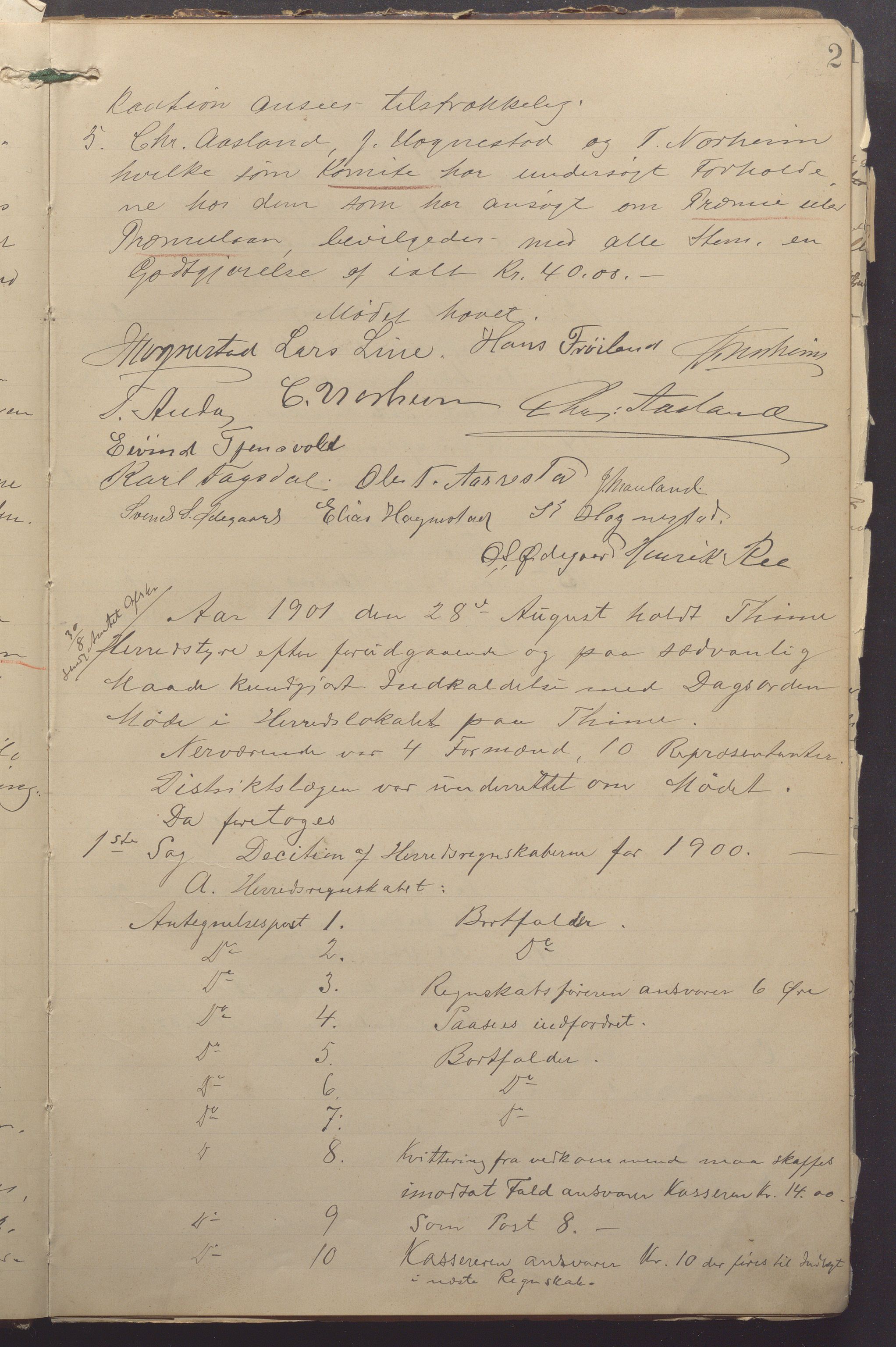 Time kommune - Formannskapet, IKAR/K-100592/A/Aa/L0005: Møtebok, 1901-1910, s. 2b