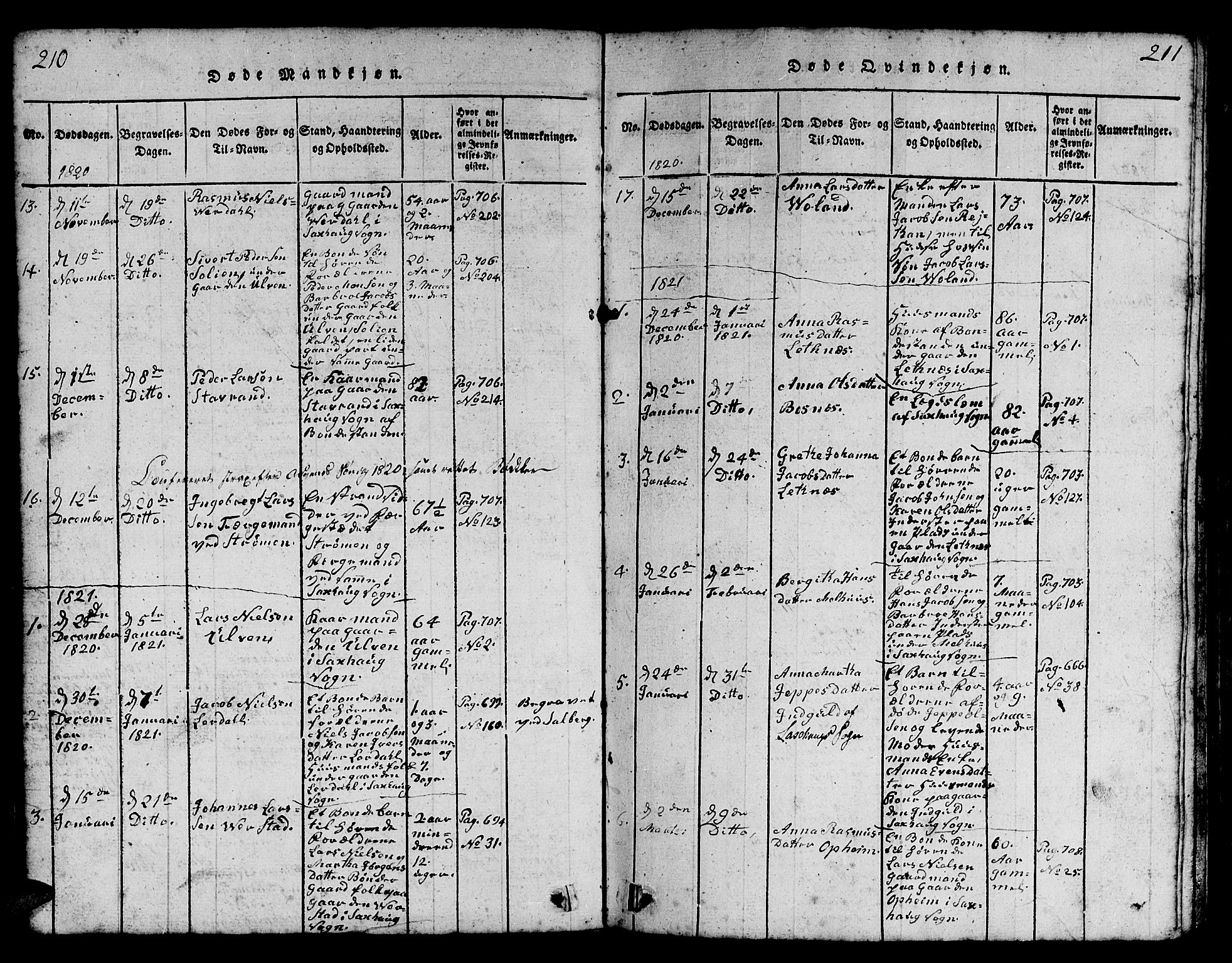Ministerialprotokoller, klokkerbøker og fødselsregistre - Nord-Trøndelag, SAT/A-1458/730/L0298: Klokkerbok nr. 730C01, 1816-1849, s. 210-211