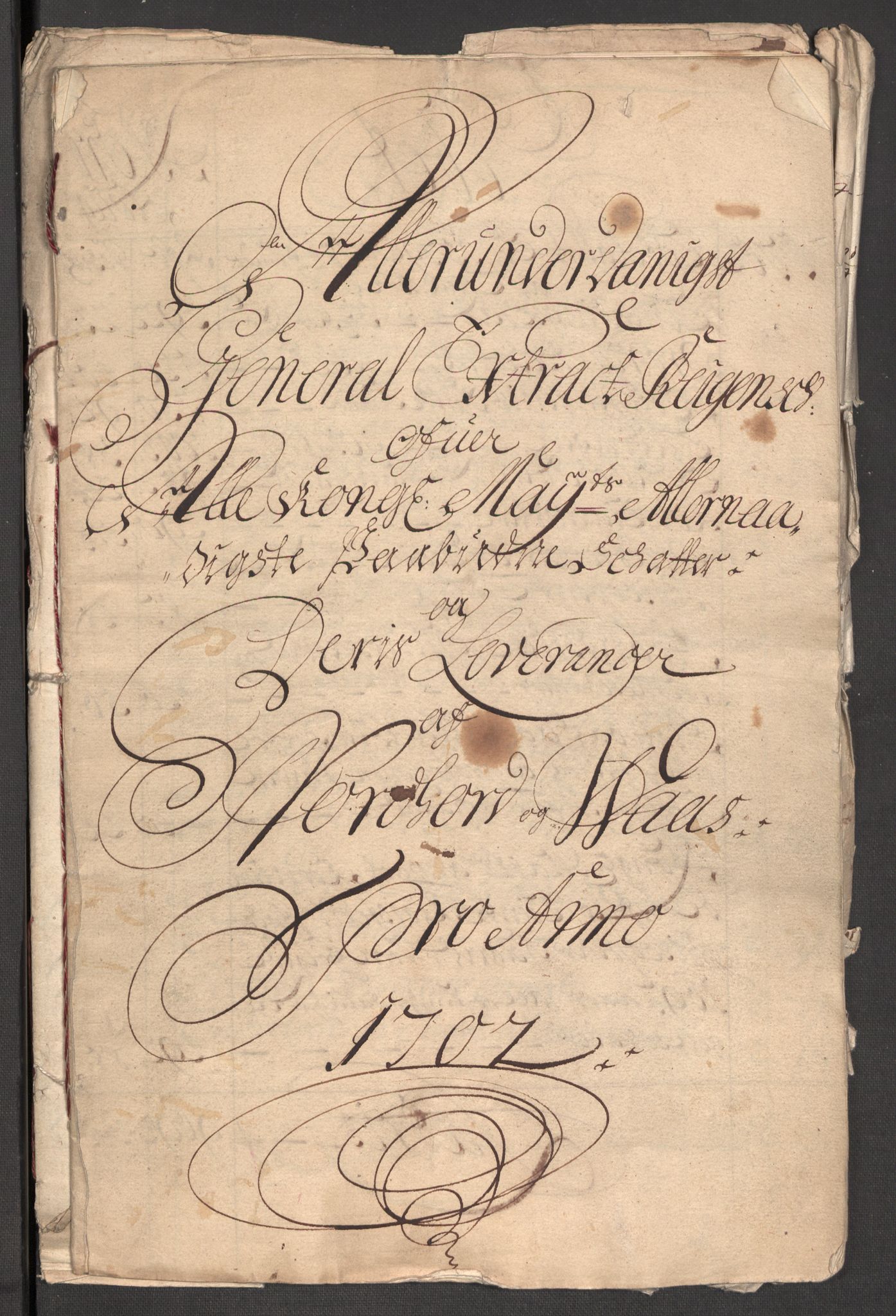 Rentekammeret inntil 1814, Reviderte regnskaper, Fogderegnskap, RA/EA-4092/R51/L3186: Fogderegnskap Nordhordland og Voss, 1702-1703, s. 3