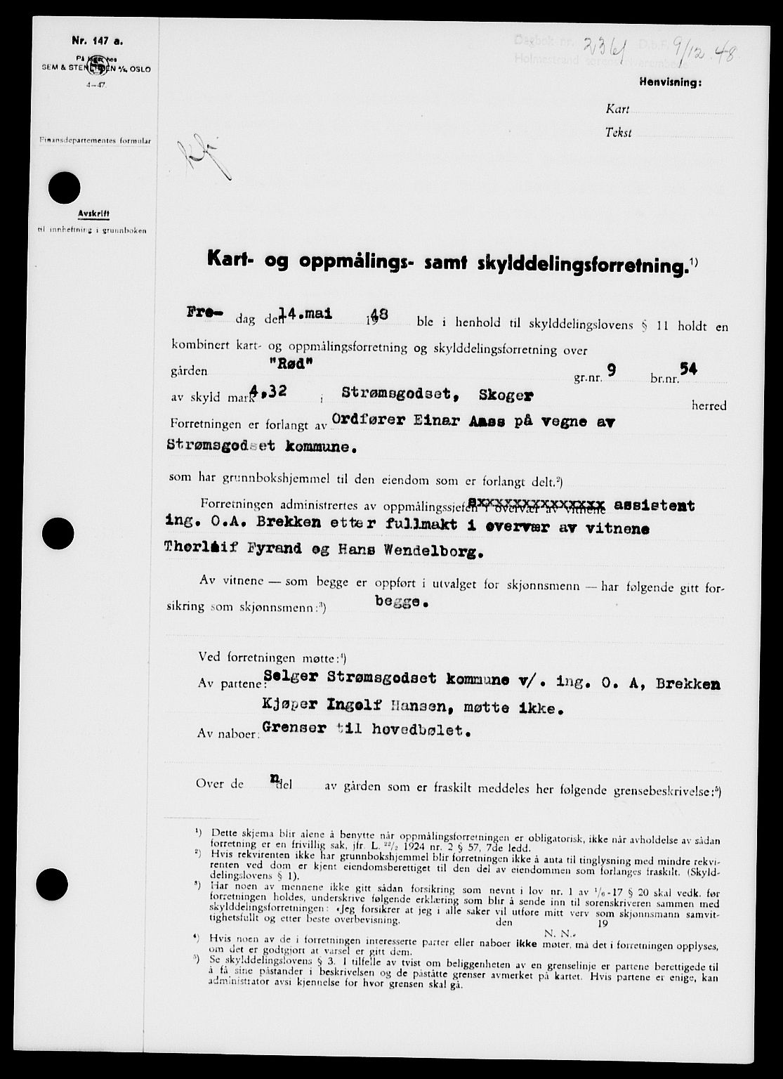 Holmestrand sorenskriveri, SAKO/A-67/G/Ga/Gaa/L0065: Pantebok nr. A-65, 1948-1949, Dagboknr: 2361/1948