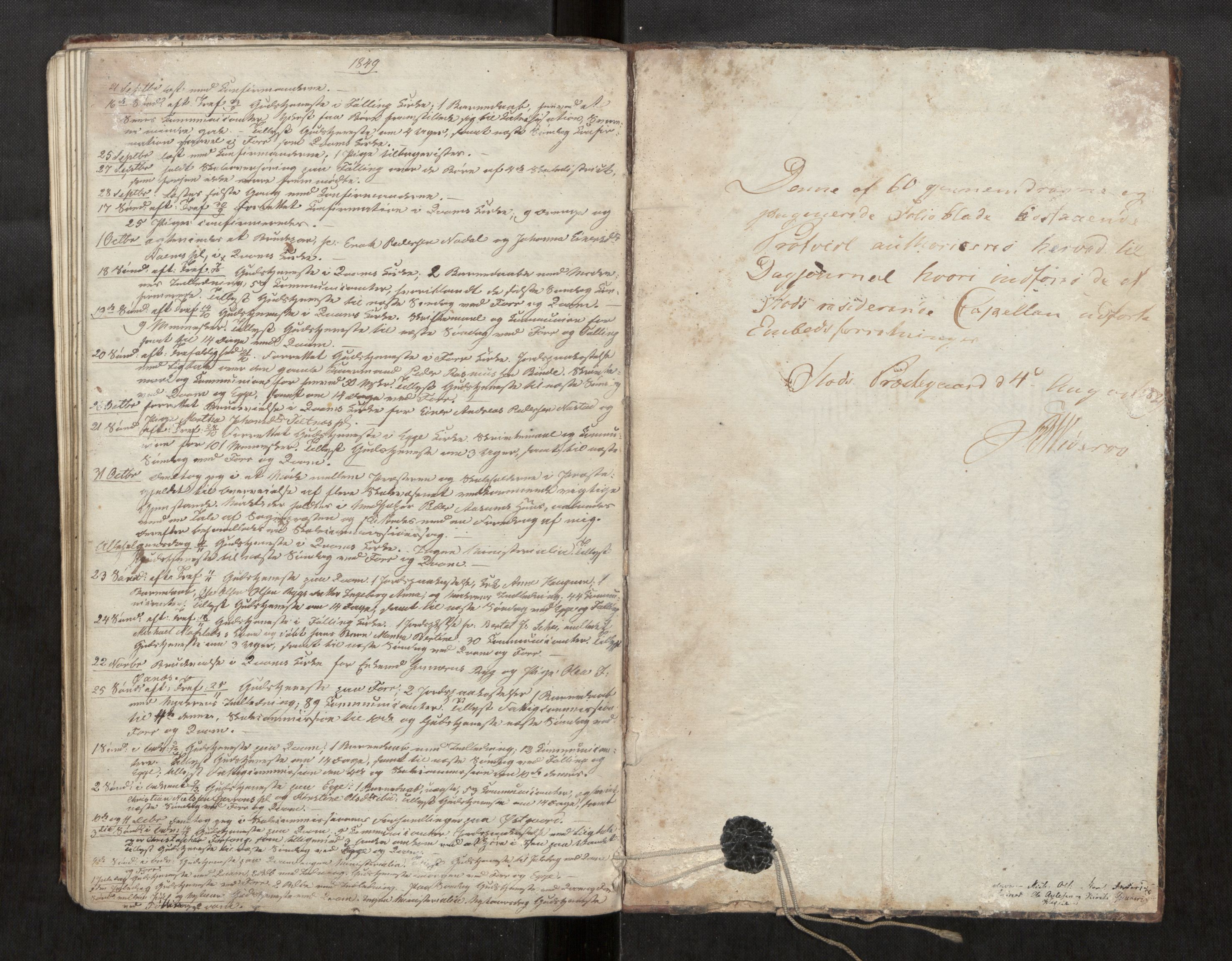 Stod sokneprestkontor, AV/SAT-A-1164/2/I/I1/I1d/L0001: Residerende kapellans bok nr. 1, 1827-1849