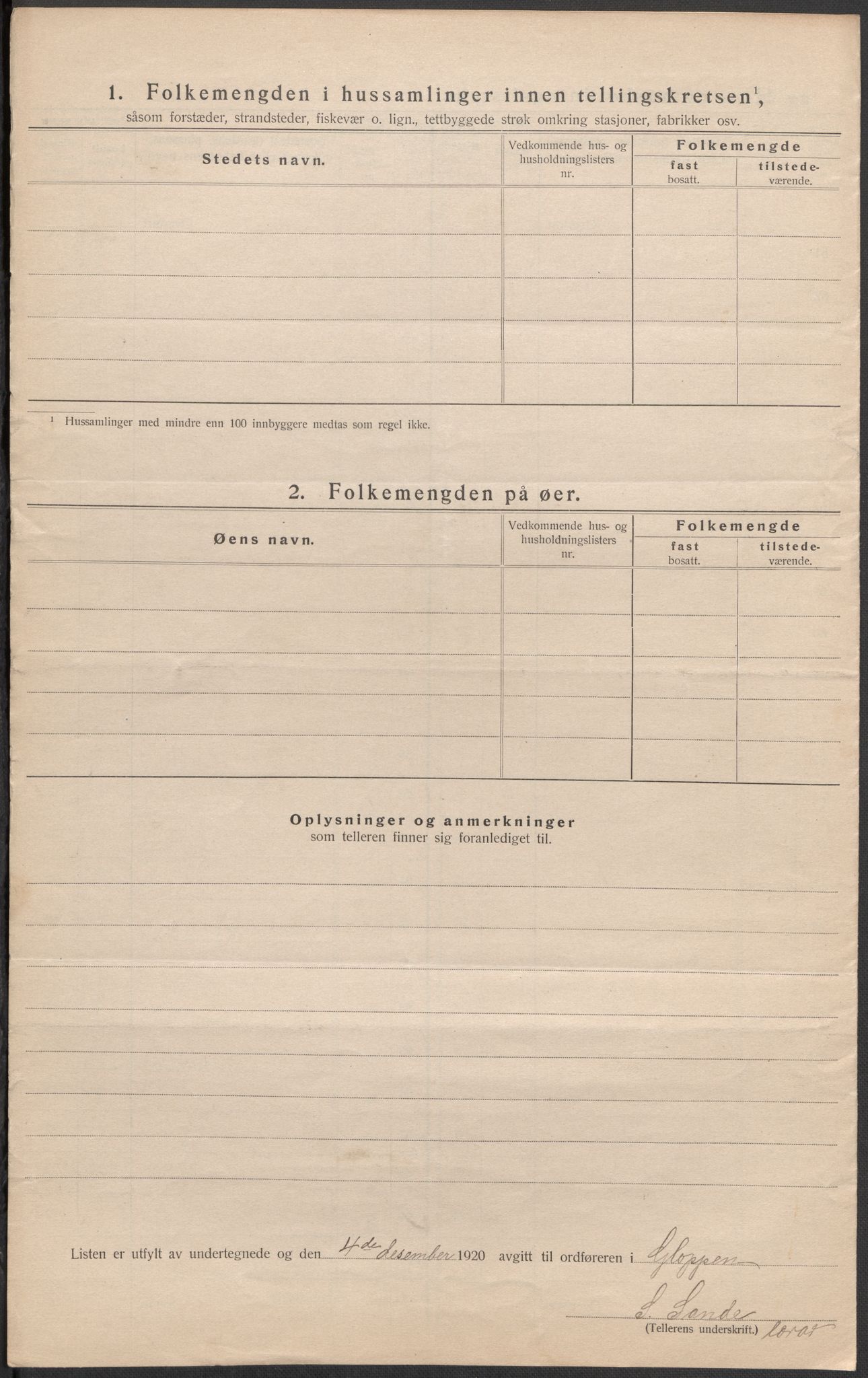 SAB, Folketelling 1920 for 1445 Gloppen herred, 1920, s. 20