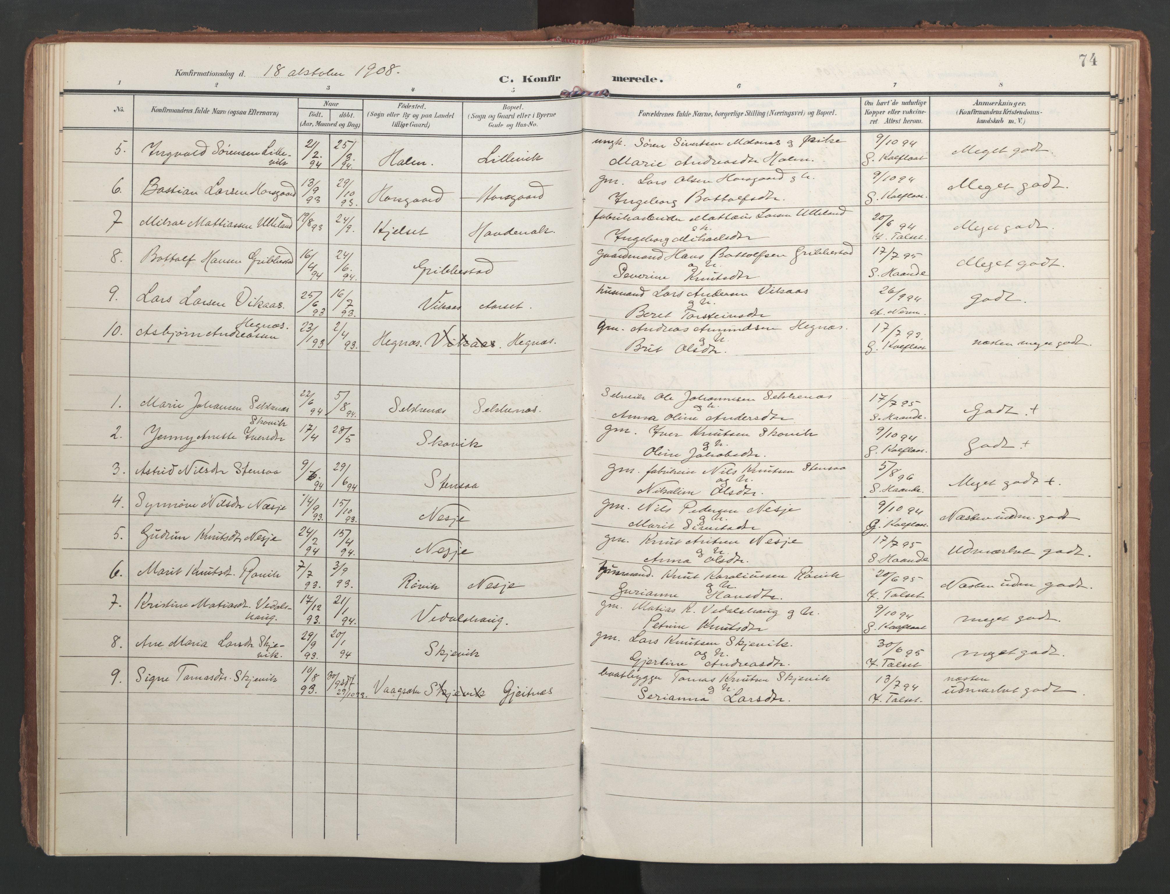 Ministerialprotokoller, klokkerbøker og fødselsregistre - Møre og Romsdal, AV/SAT-A-1454/547/L0605: Ministerialbok nr. 547A07, 1907-1936, s. 74