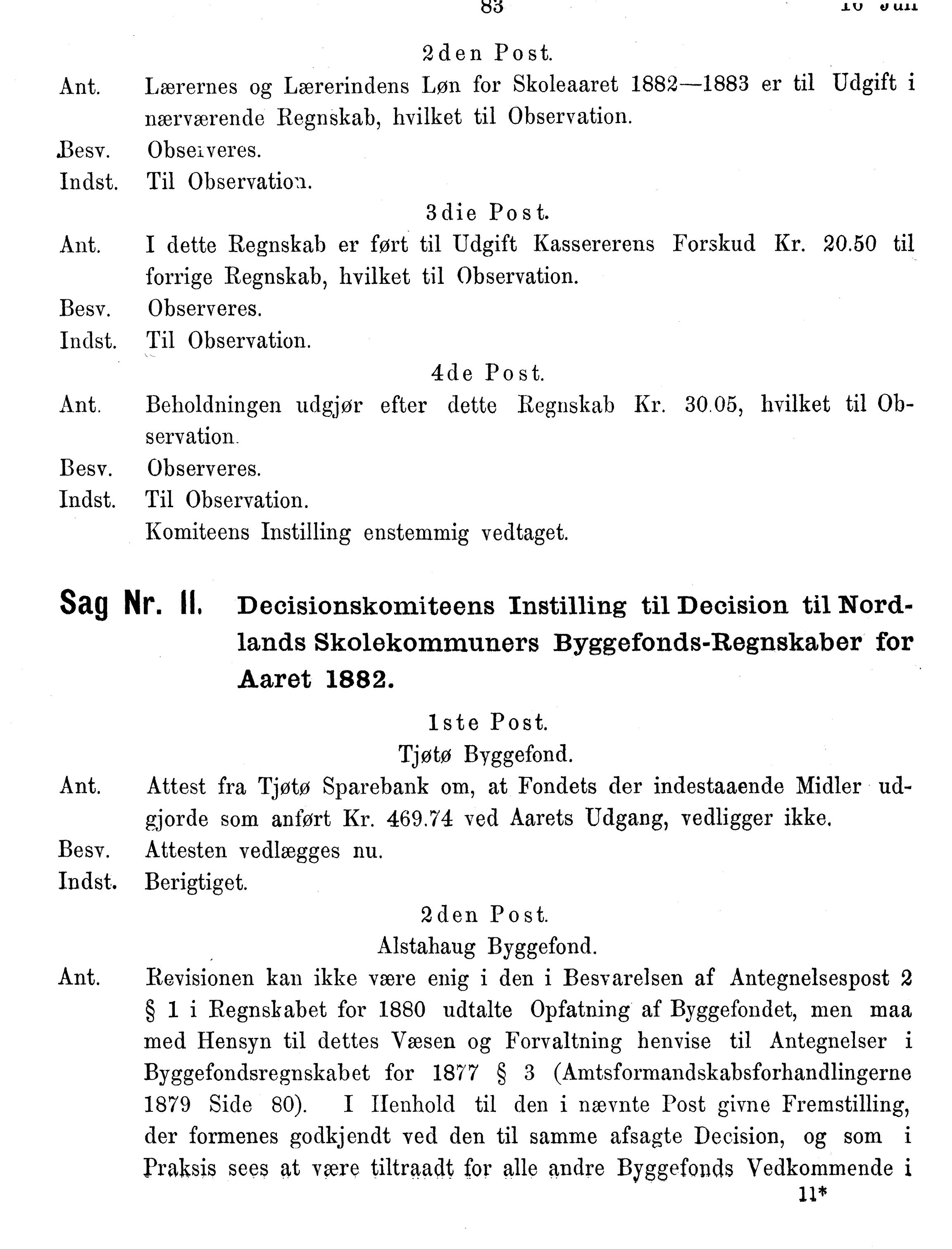 Nordland Fylkeskommune. Fylkestinget, AIN/NFK-17/176/A/Ac/L0014: Fylkestingsforhandlinger 1881-1885, 1881-1885