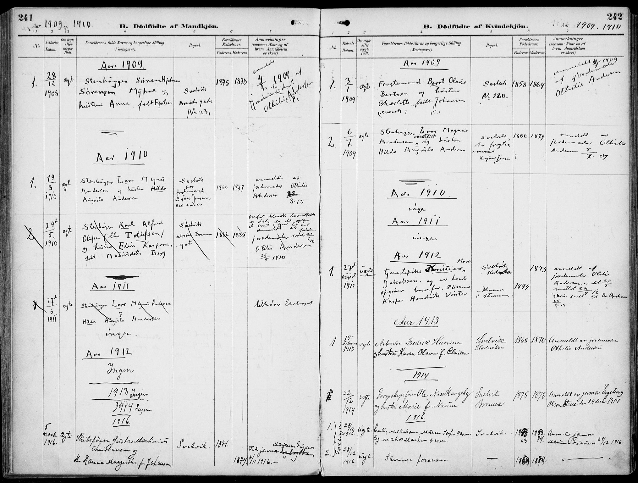 Strømm kirkebøker, AV/SAKO-A-322/F/Fb/L0002: Ministerialbok nr. II 2, 1900-1919, s. 241-242