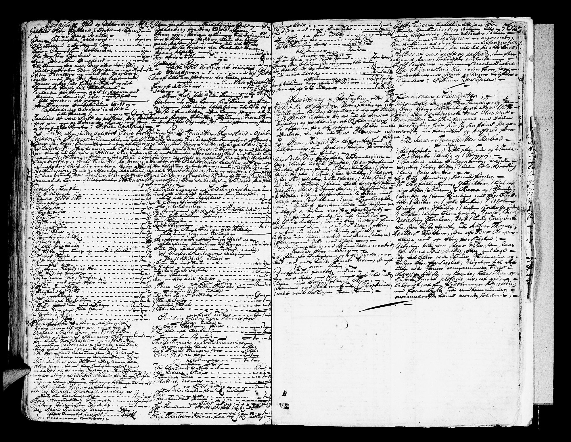 Mandal sorenskriveri, SAK/1221-0005/001/H/Hc/L0008: Skifteprotokoll med register, original i eske nr 4a, 1693-1702, s. 561b-562a