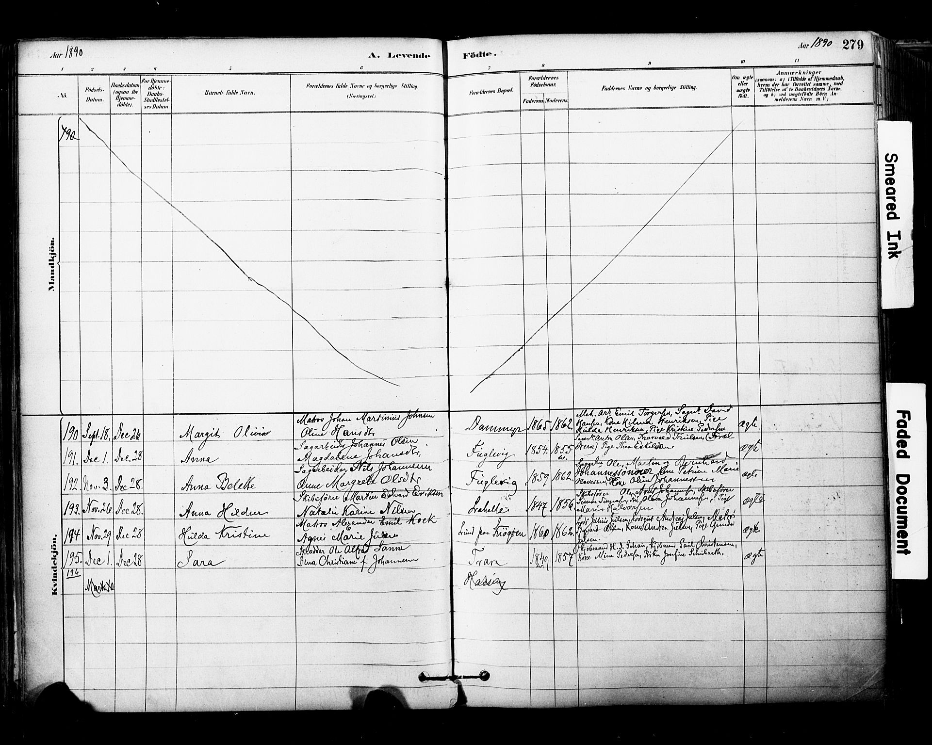 Glemmen prestekontor Kirkebøker, AV/SAO-A-10908/F/Fa/L0011: Ministerialbok nr. 11, 1878-1917, s. 279