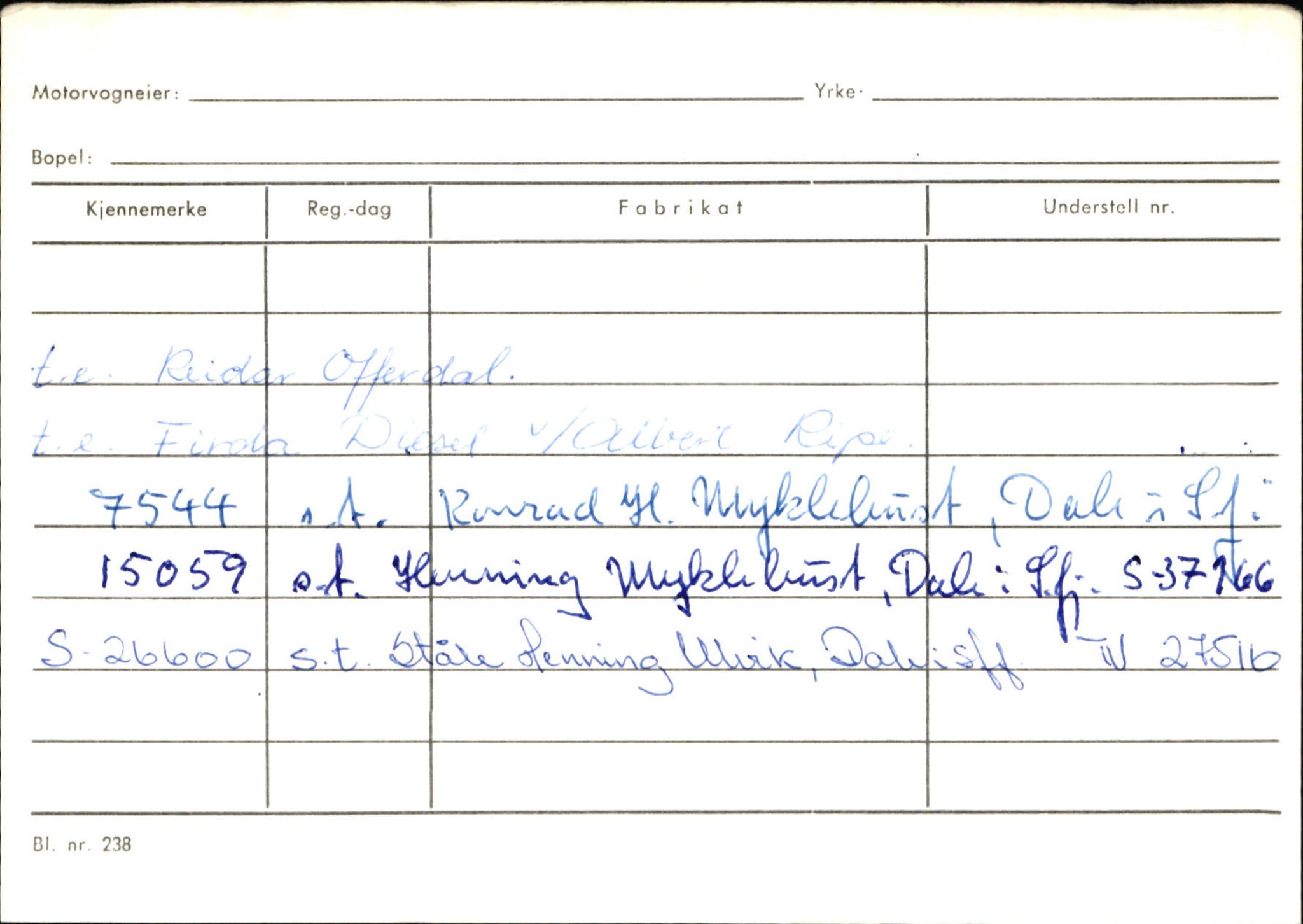 Statens vegvesen, Sogn og Fjordane vegkontor, AV/SAB-A-5301/4/F/L0125: Eigarregister Sogndal V-Å. Aurland A-Å. Fjaler A-N, 1945-1975, s. 2589