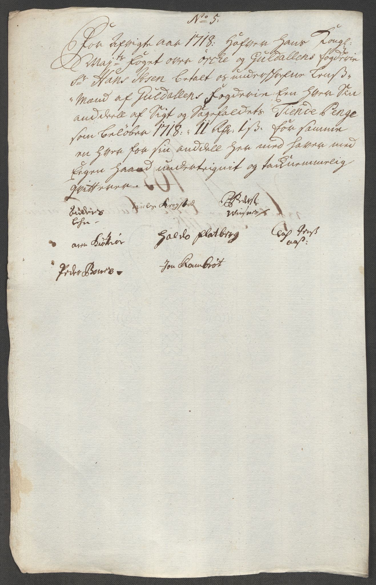Rentekammeret inntil 1814, Reviderte regnskaper, Fogderegnskap, RA/EA-4092/R60/L3972: Fogderegnskap Orkdal og Gauldal, 1718, s. 273