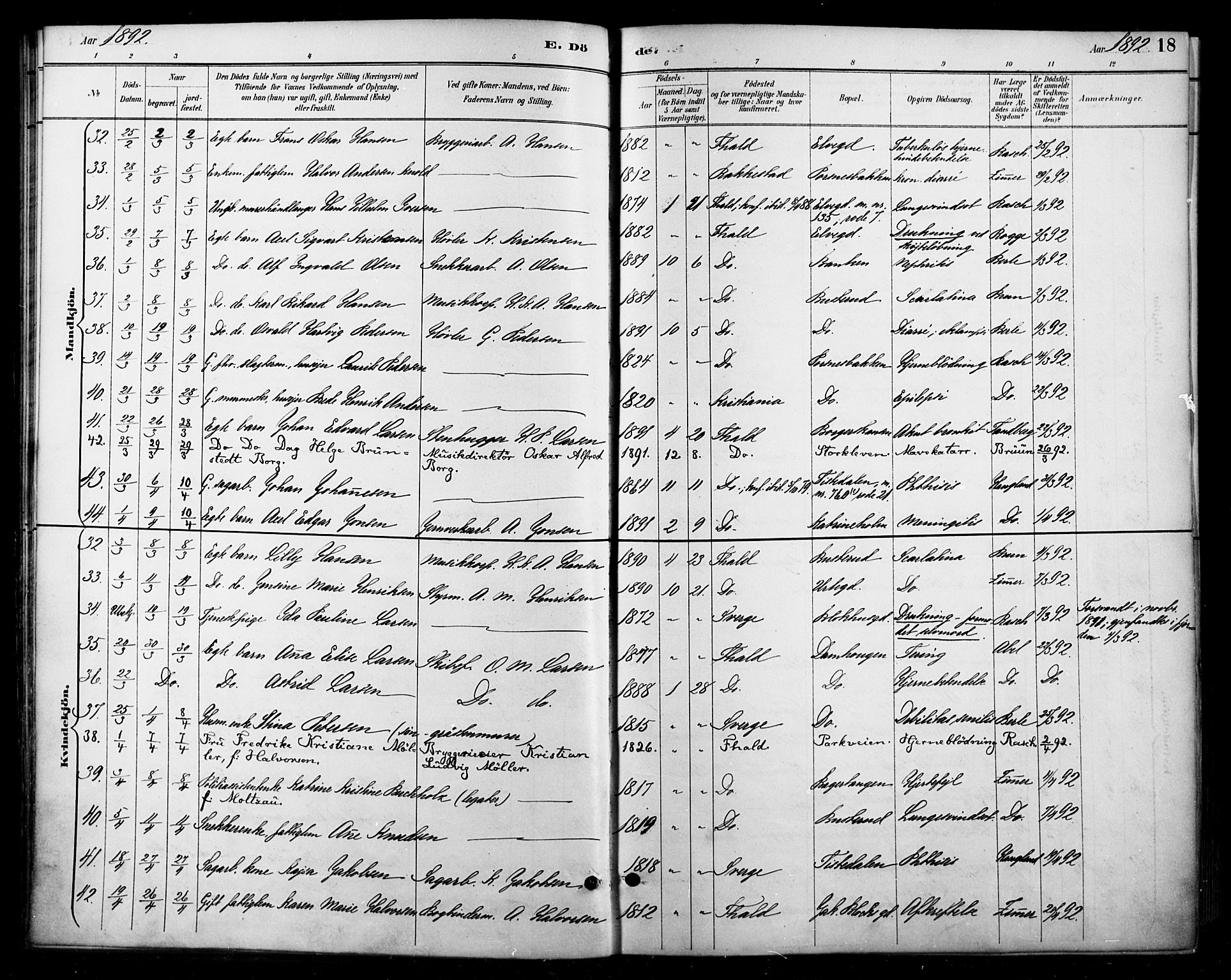 Halden prestekontor Kirkebøker, AV/SAO-A-10909/F/Fa/L0014: Ministerialbok nr. I 14, 1890-1906, s. 18
