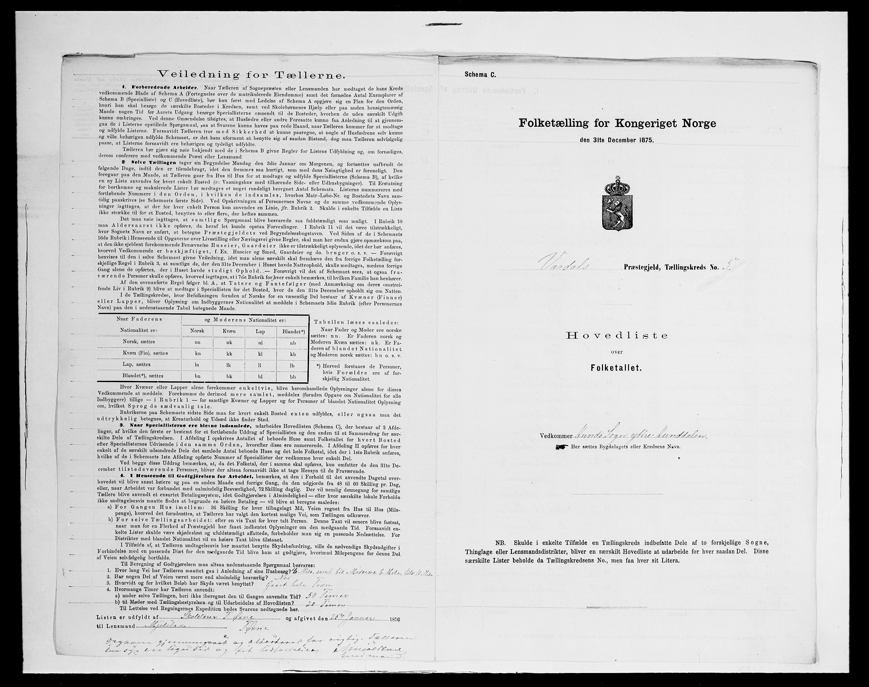 SAH, Folketelling 1875 for 0527L Vardal prestegjeld, Vardal sokn og Hunn sokn, 1875, s. 34