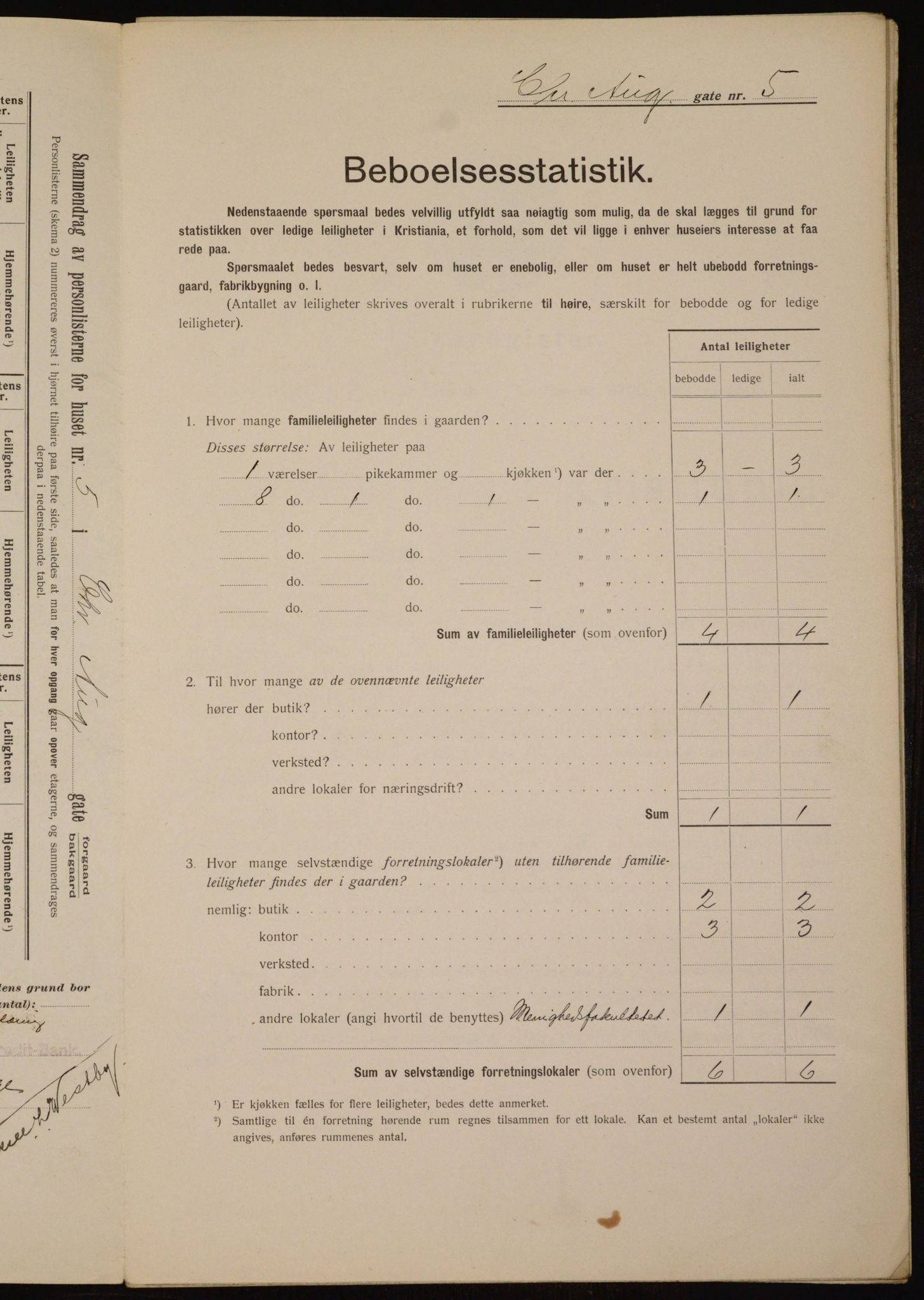 OBA, Kommunal folketelling 1.2.1912 for Kristiania, 1912, s. 54207