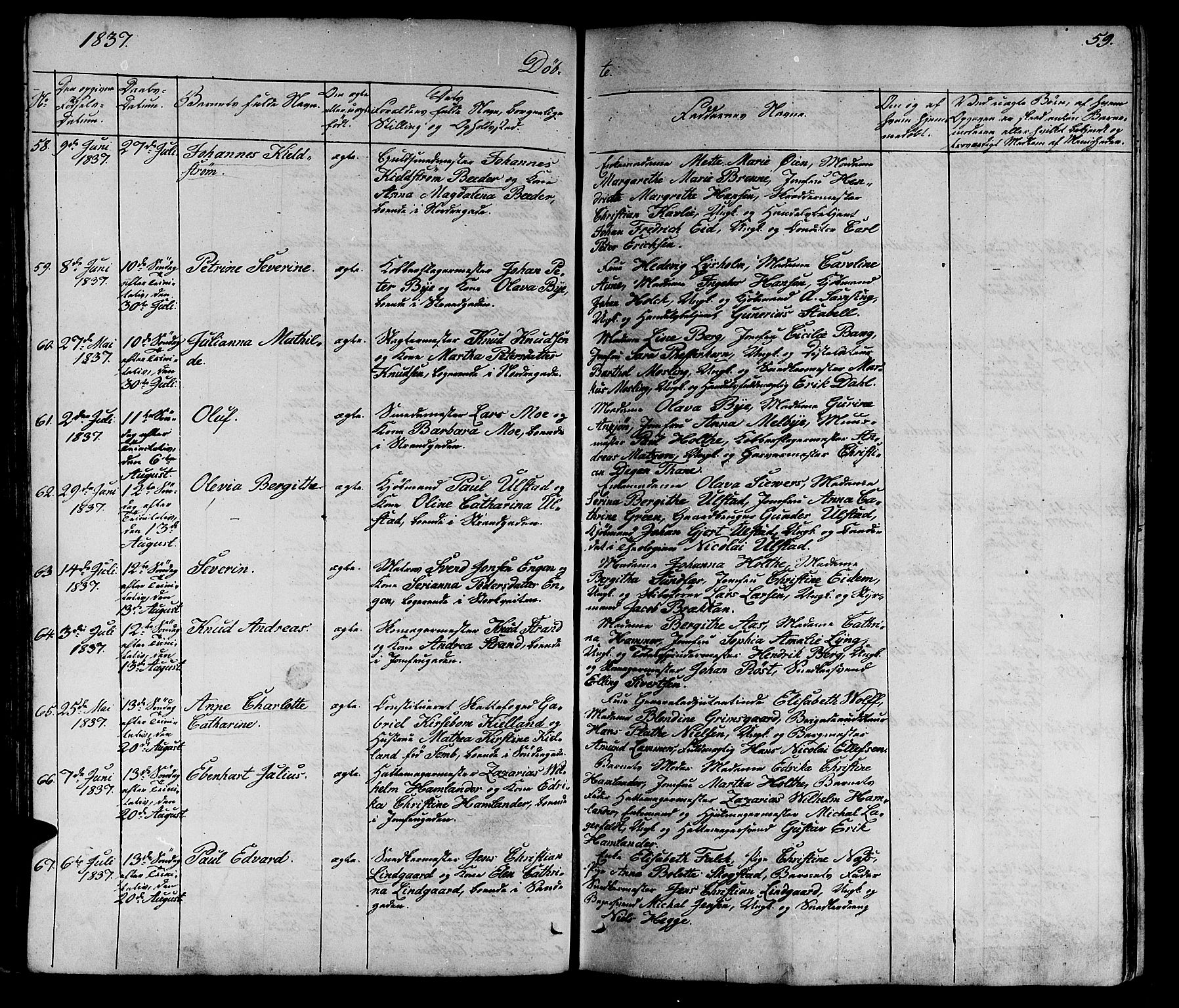 Ministerialprotokoller, klokkerbøker og fødselsregistre - Sør-Trøndelag, SAT/A-1456/602/L0136: Klokkerbok nr. 602C04, 1833-1845, s. 59