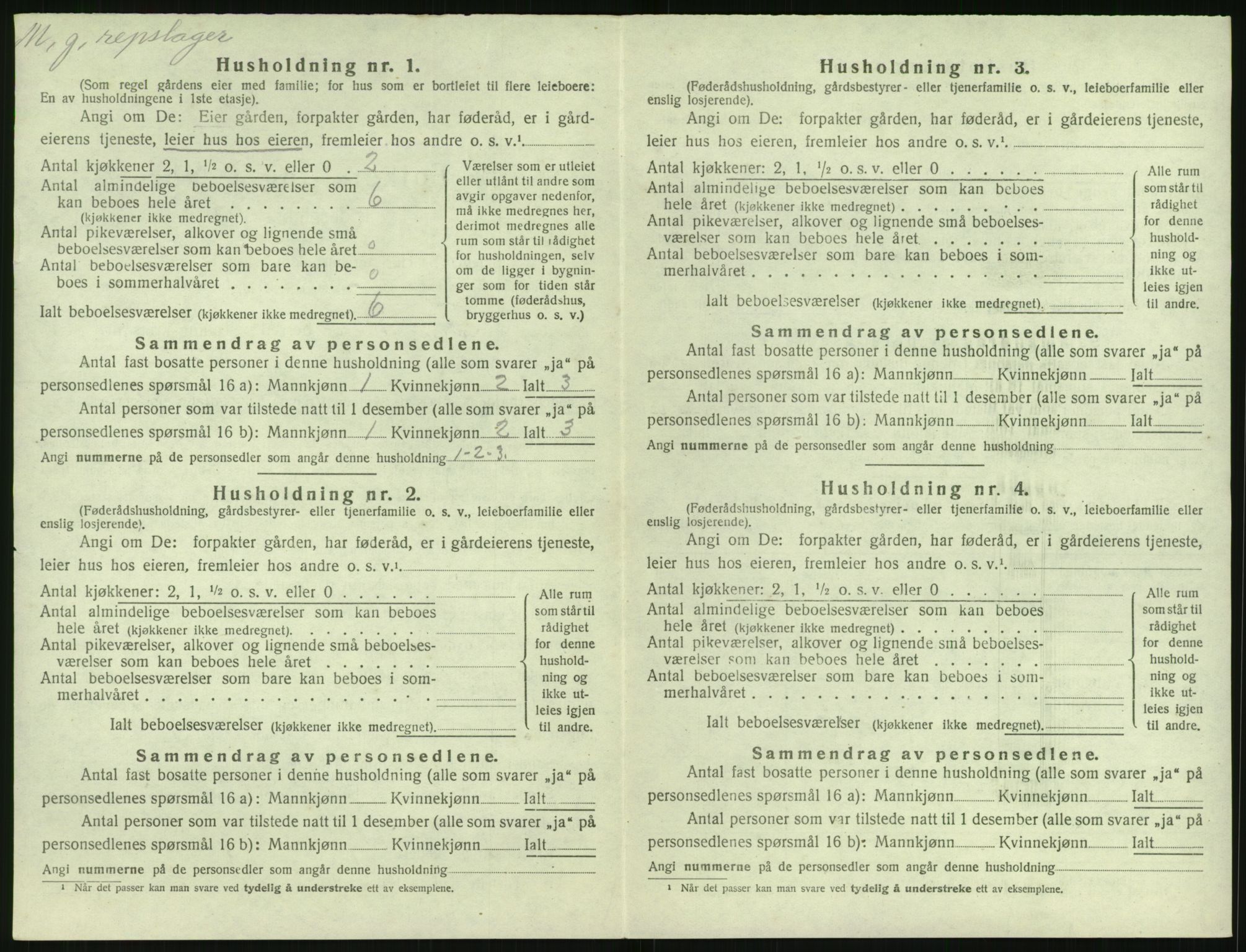SAK, Folketelling 1920 for 0920 Øyestad herred, 1920, s. 1203