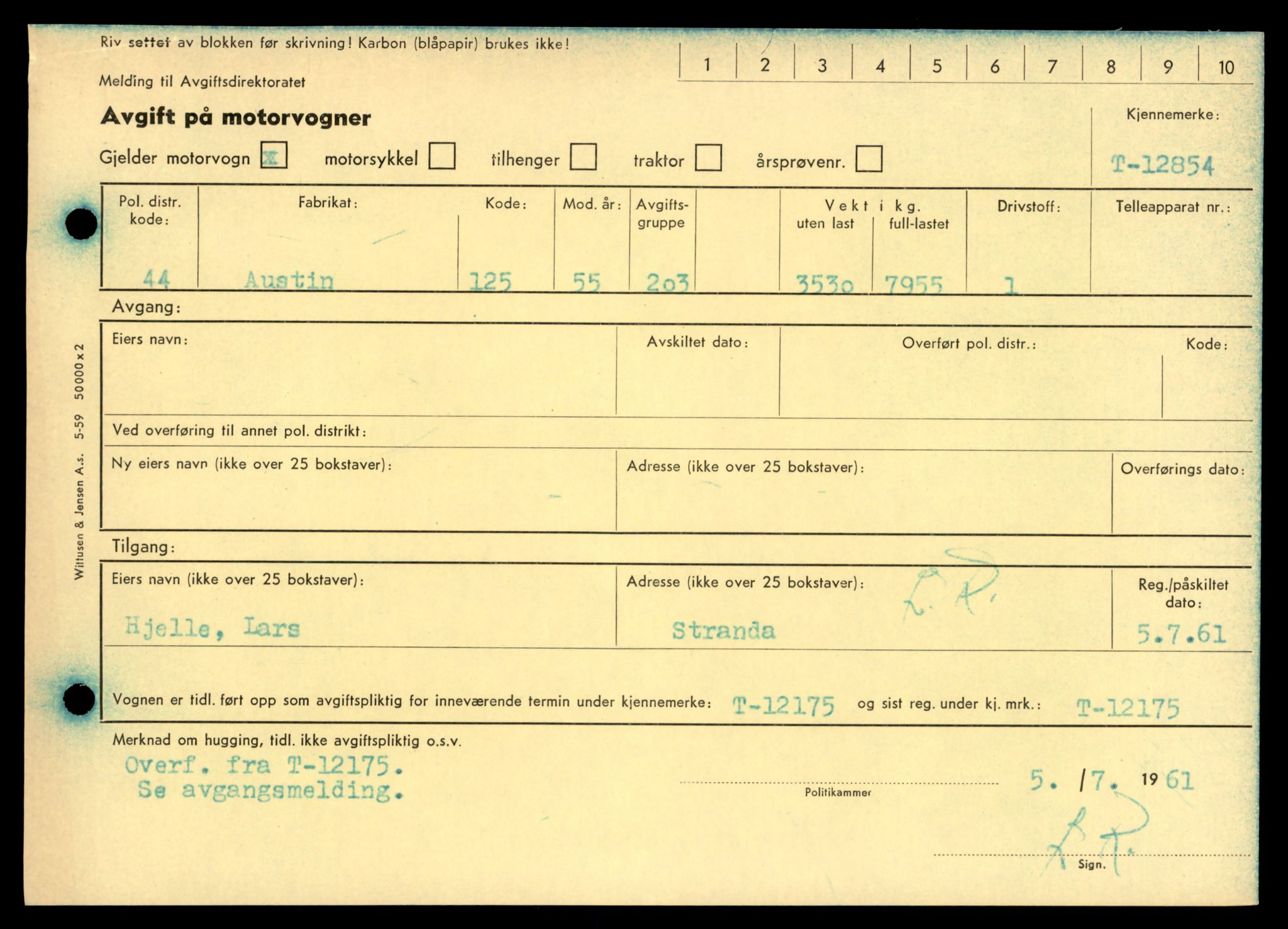 Møre og Romsdal vegkontor - Ålesund trafikkstasjon, AV/SAT-A-4099/F/Fe/L0036: Registreringskort for kjøretøy T 12831 - T 13030, 1927-1998, s. 473