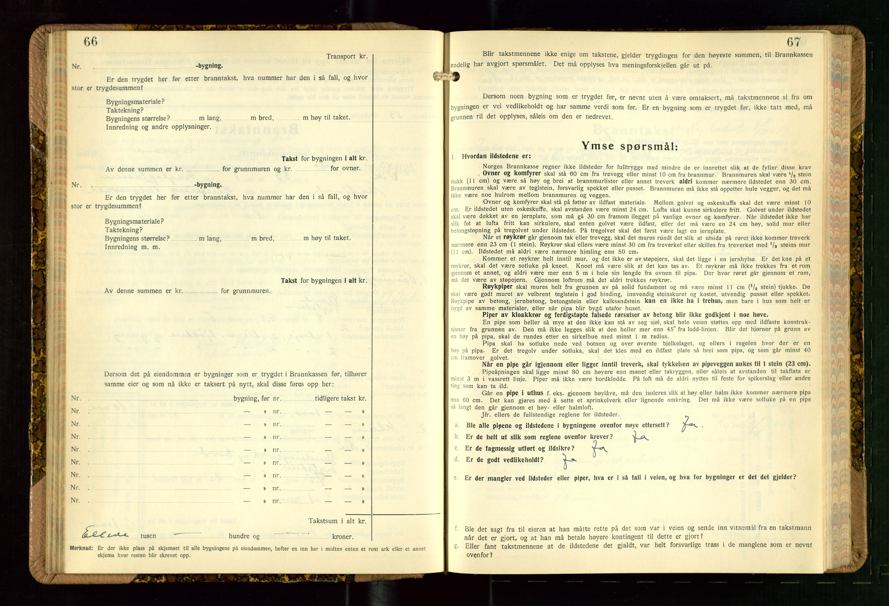 Jelsa lensmannskontor, AV/SAST-A-100360/Gob/L0003: "Branntakstprotokoll", 1942-1955, s. 66-67