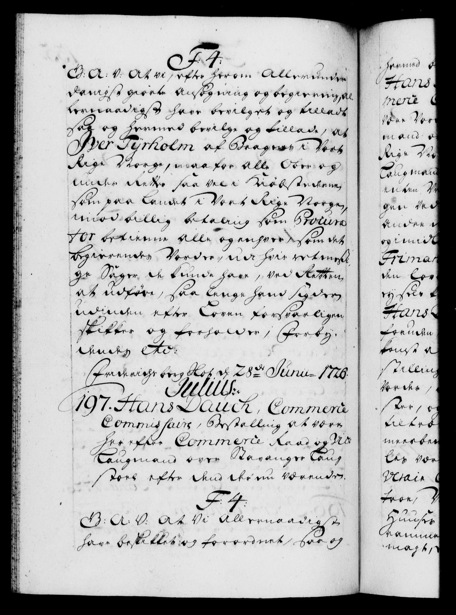 Danske Kanselli 1572-1799, RA/EA-3023/F/Fc/Fca/Fcaa/L0025: Norske registre, 1726-1728, s. 135b