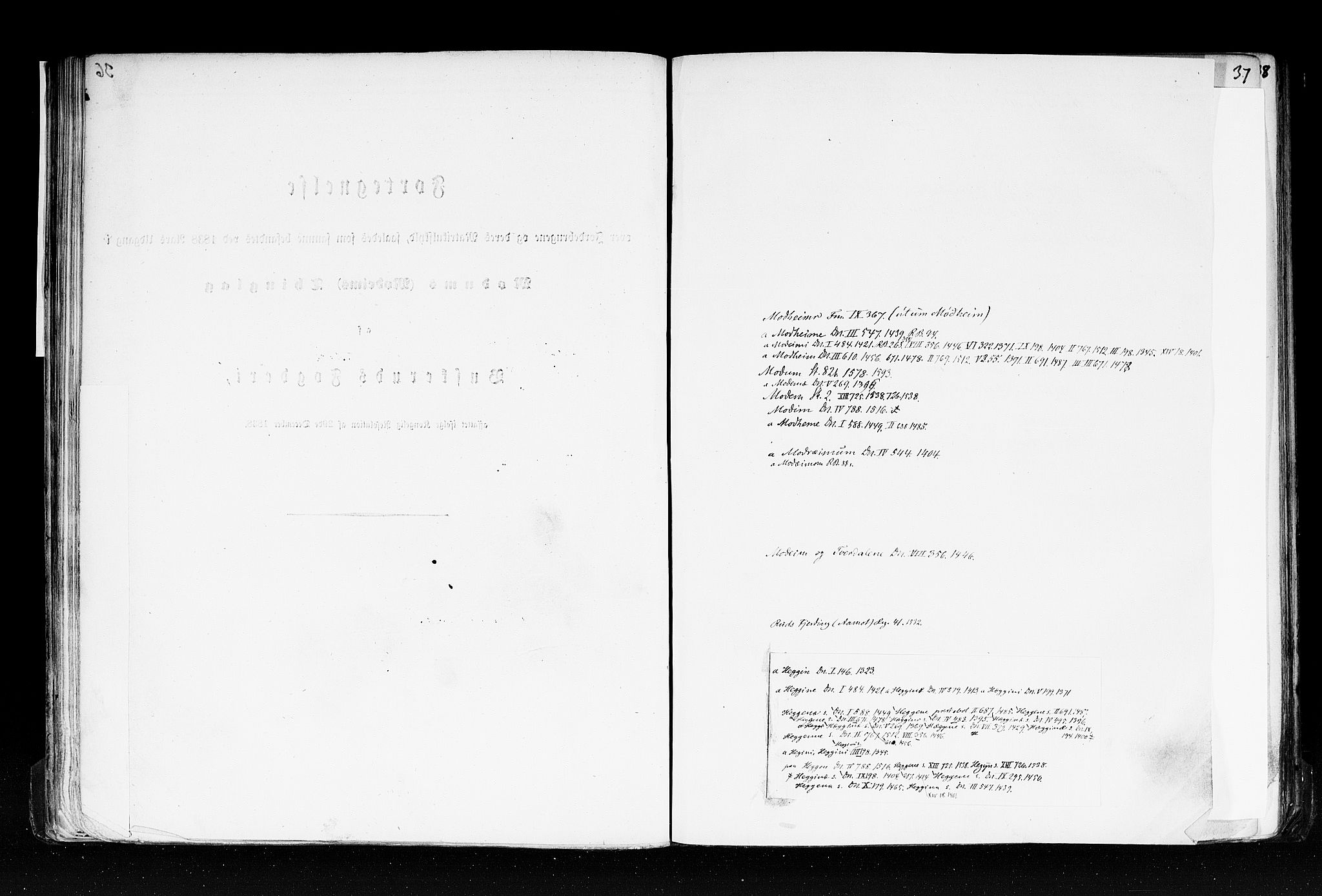 Rygh, RA/PA-0034/F/Fb/L0005: Matrikkelen for 1838 - Buskerud amt (Buskerud fylke), 1838, s. 37a