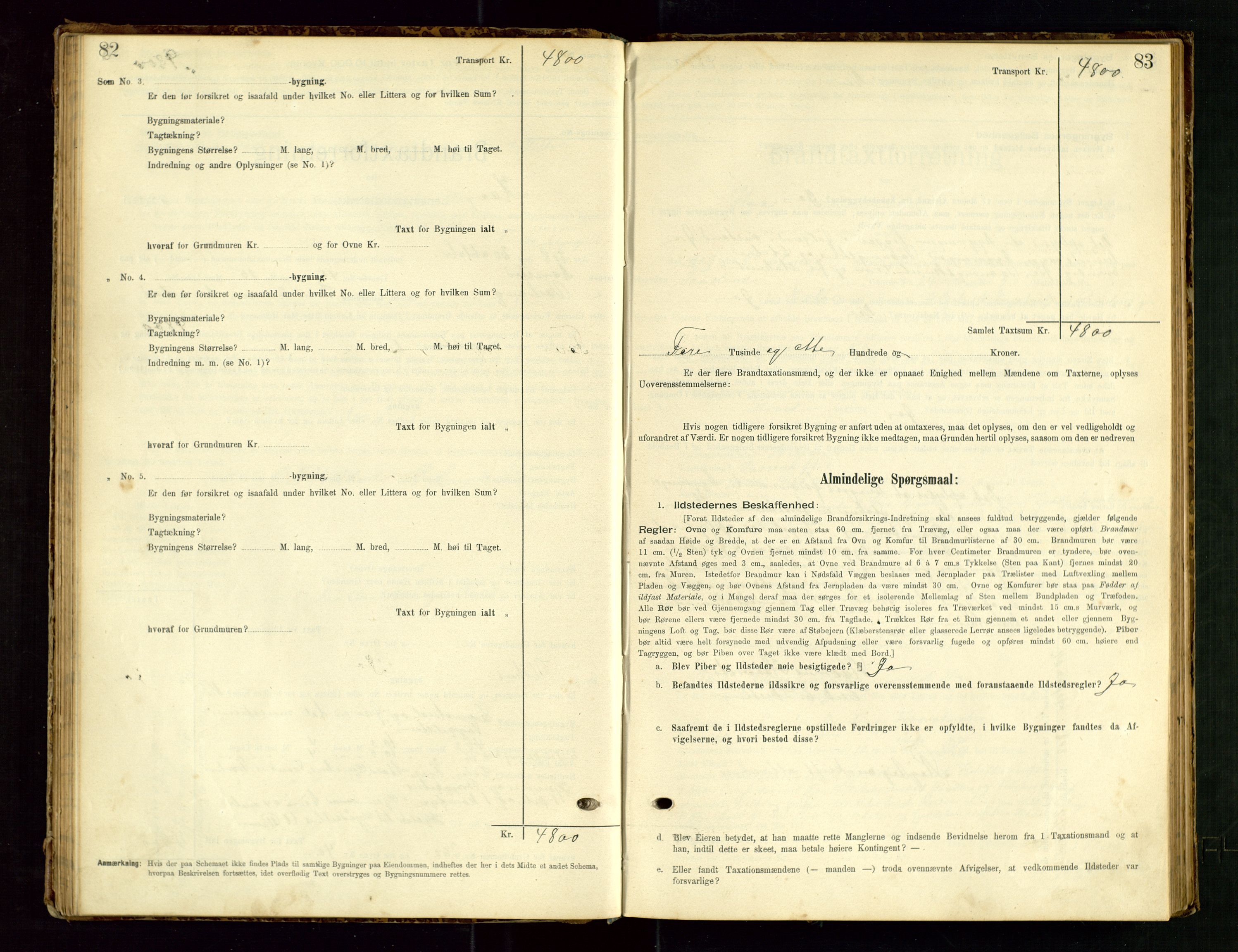 Hå lensmannskontor, SAST/A-100456/Goa/L0003: Takstprotokoll (skjema), 1895-1911, s. 82-83