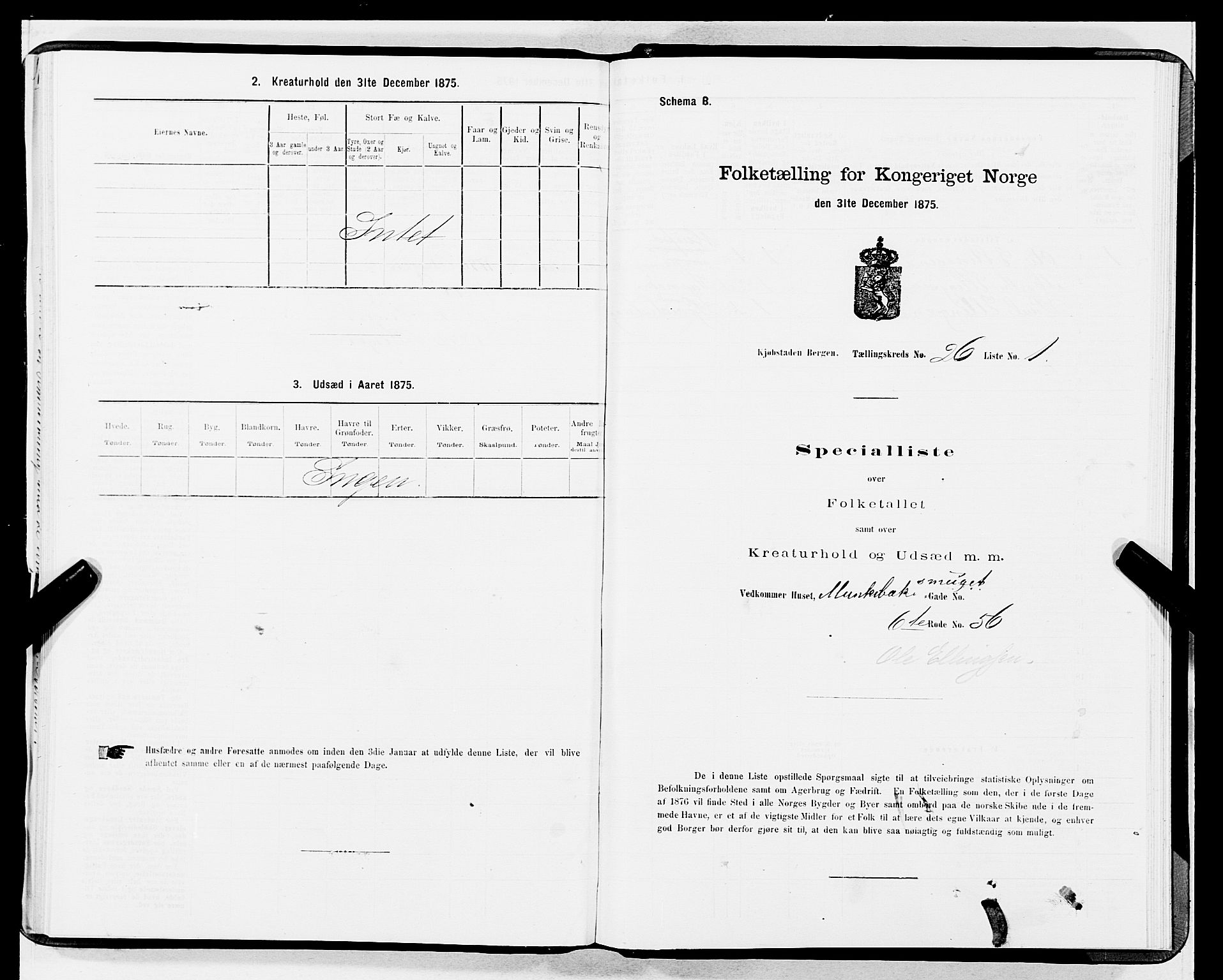 SAB, Folketelling 1875 for 1301 Bergen kjøpstad, 1875, s. 1288