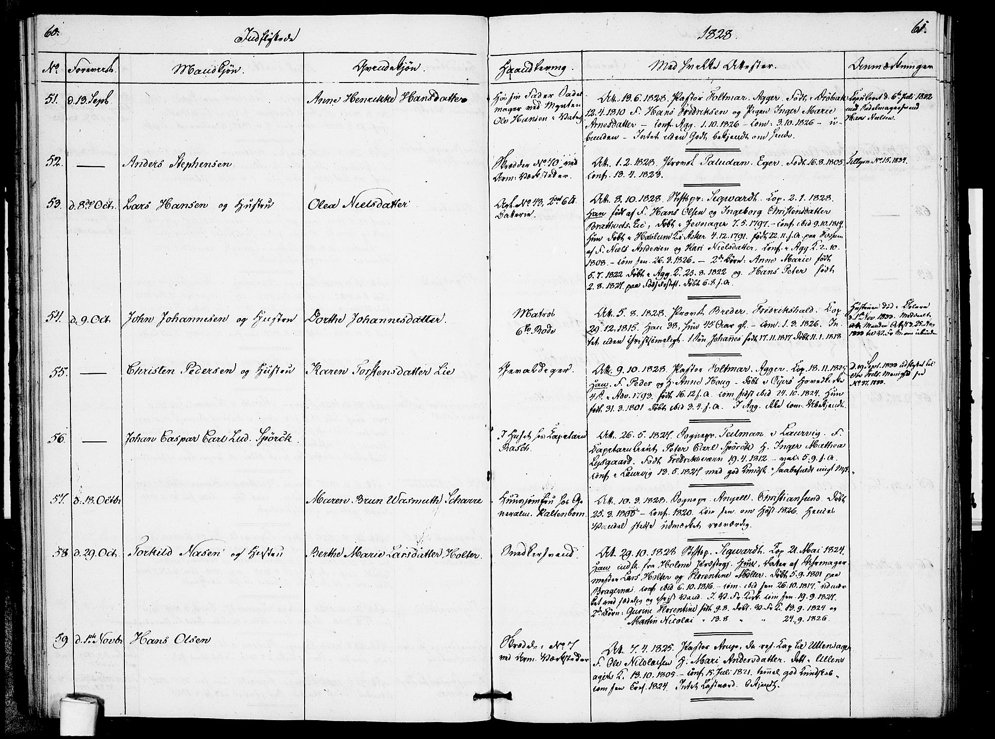 Garnisonsmenigheten Kirkebøker, SAO/A-10846/F/Fa/L0005: Ministerialbok nr. 5, 1824-1830, s. 60-61