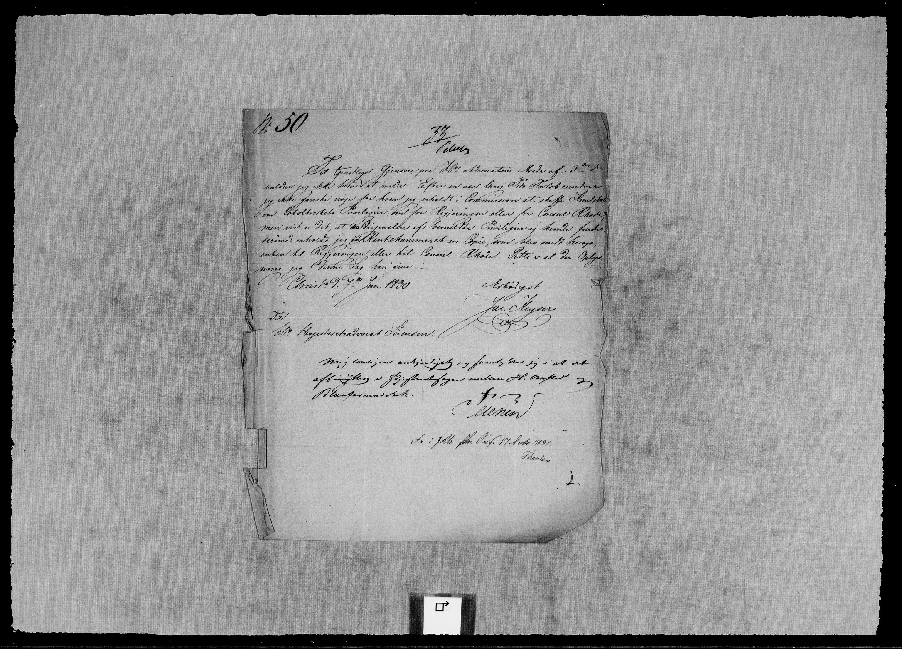 Modums Blaafarveværk, RA/PA-0157/G/Gb/L0104/0001: -- / Innkomne brev M - Y, 1829-1830, s. 3