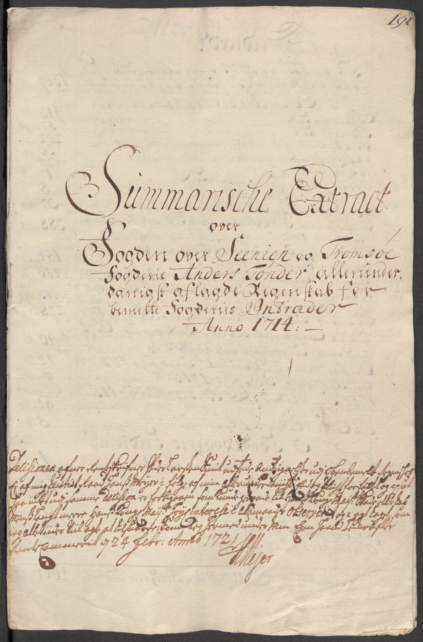 Rentekammeret inntil 1814, Reviderte regnskaper, Fogderegnskap, AV/RA-EA-4092/R68/L4760: Fogderegnskap Senja og Troms, 1714, s. 24