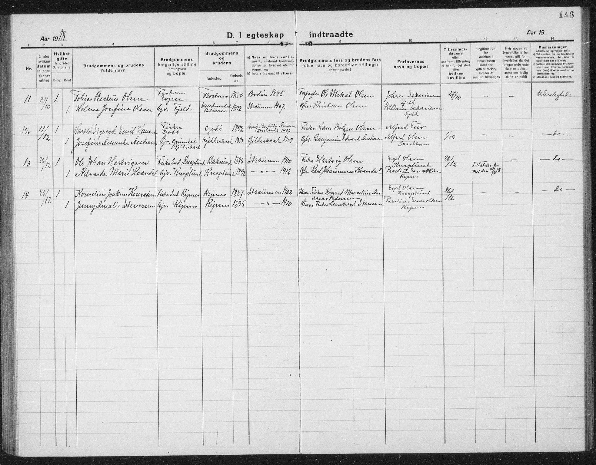 Ministerialprotokoller, klokkerbøker og fødselsregistre - Nordland, AV/SAT-A-1459/804/L0089: Klokkerbok nr. 804C02, 1918-1935, s. 146