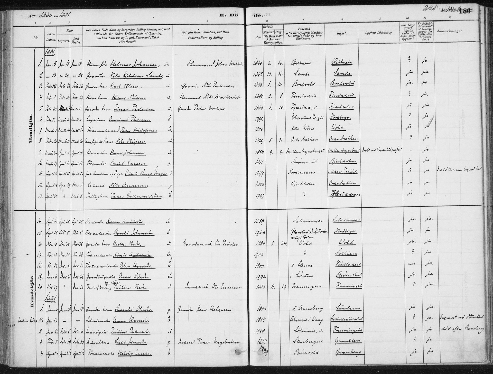 Romedal prestekontor, SAH/PREST-004/K/L0010: Ministerialbok nr. 10, 1880-1895, s. 228