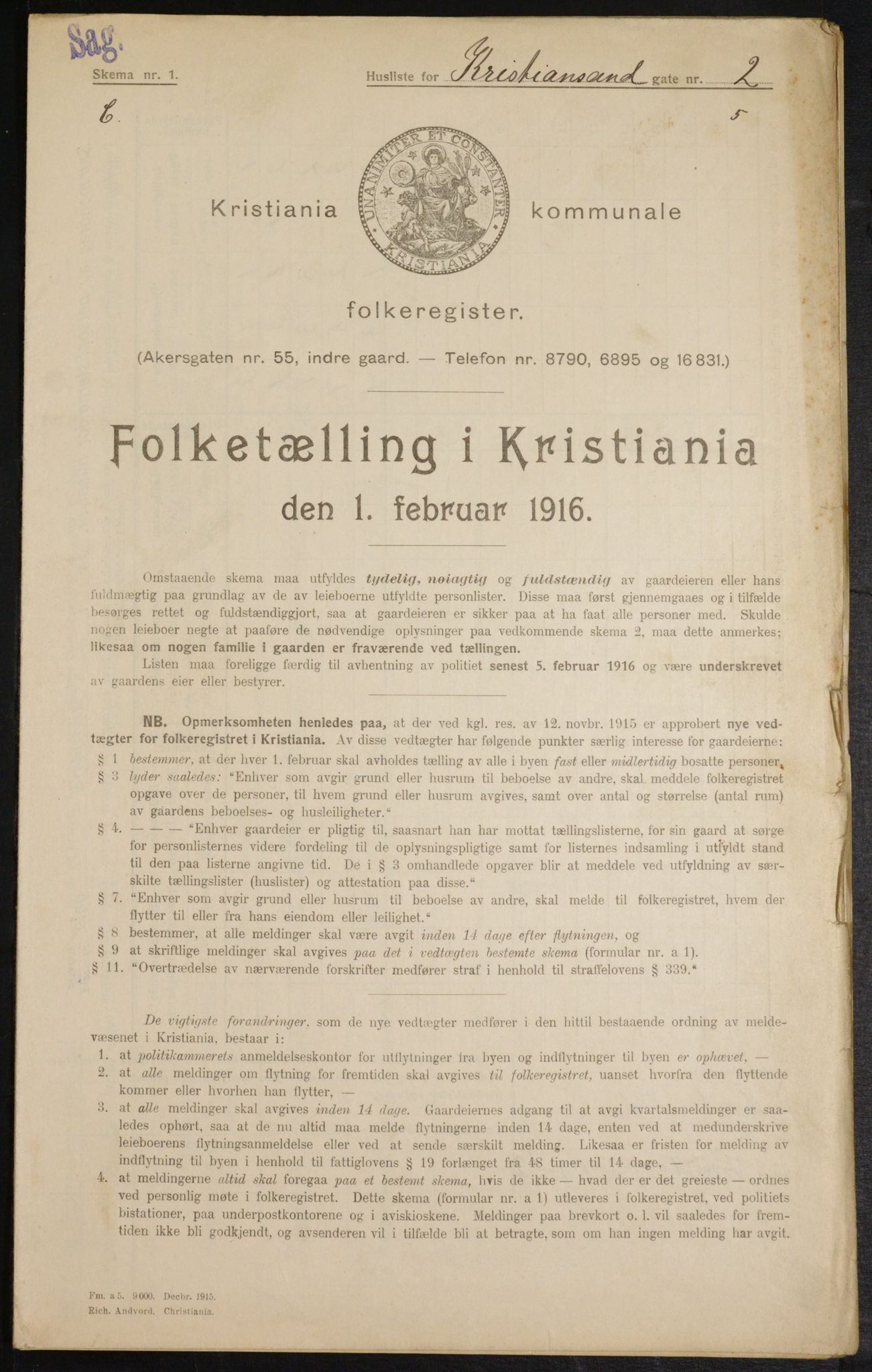 OBA, Kommunal folketelling 1.2.1916 for Kristiania, 1916, s. 55378