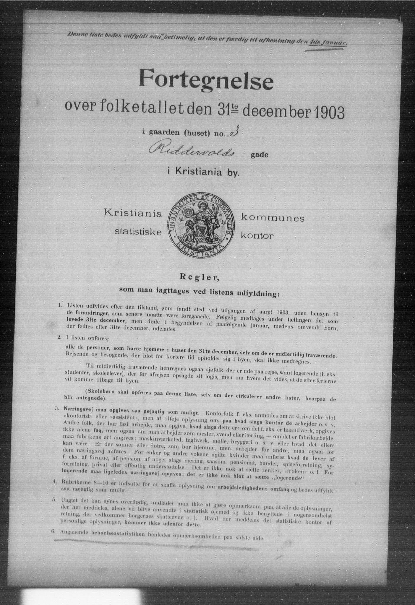 OBA, Kommunal folketelling 31.12.1903 for Kristiania kjøpstad, 1903, s. 16312