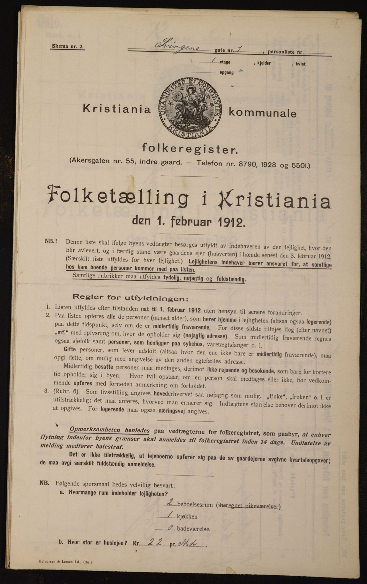 OBA, Kommunal folketelling 1.2.1912 for Kristiania, 1912, s. 106136